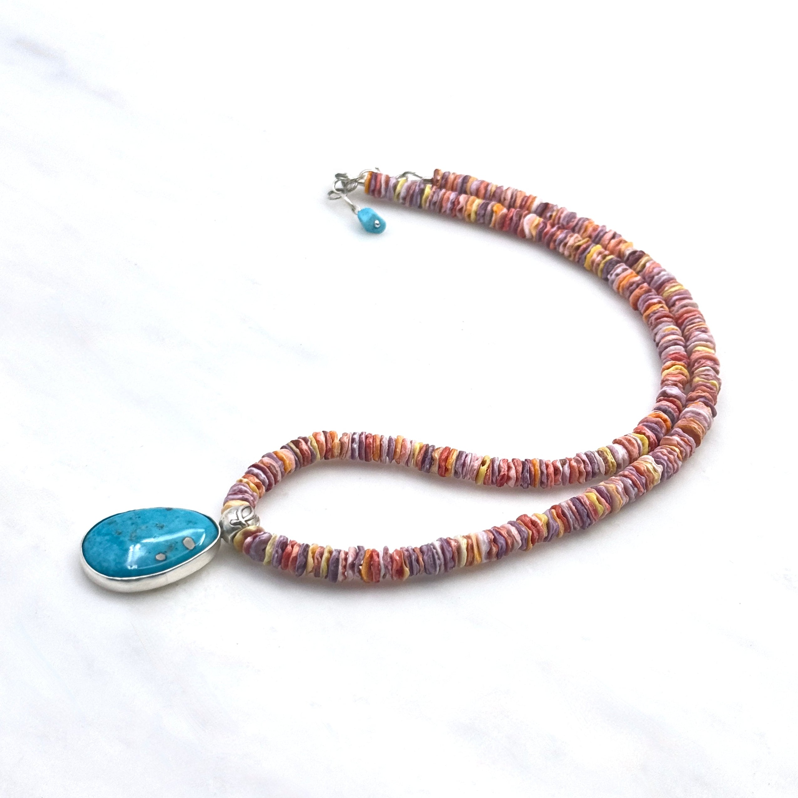 Blue Turquoise & Scallop Shell Necklace