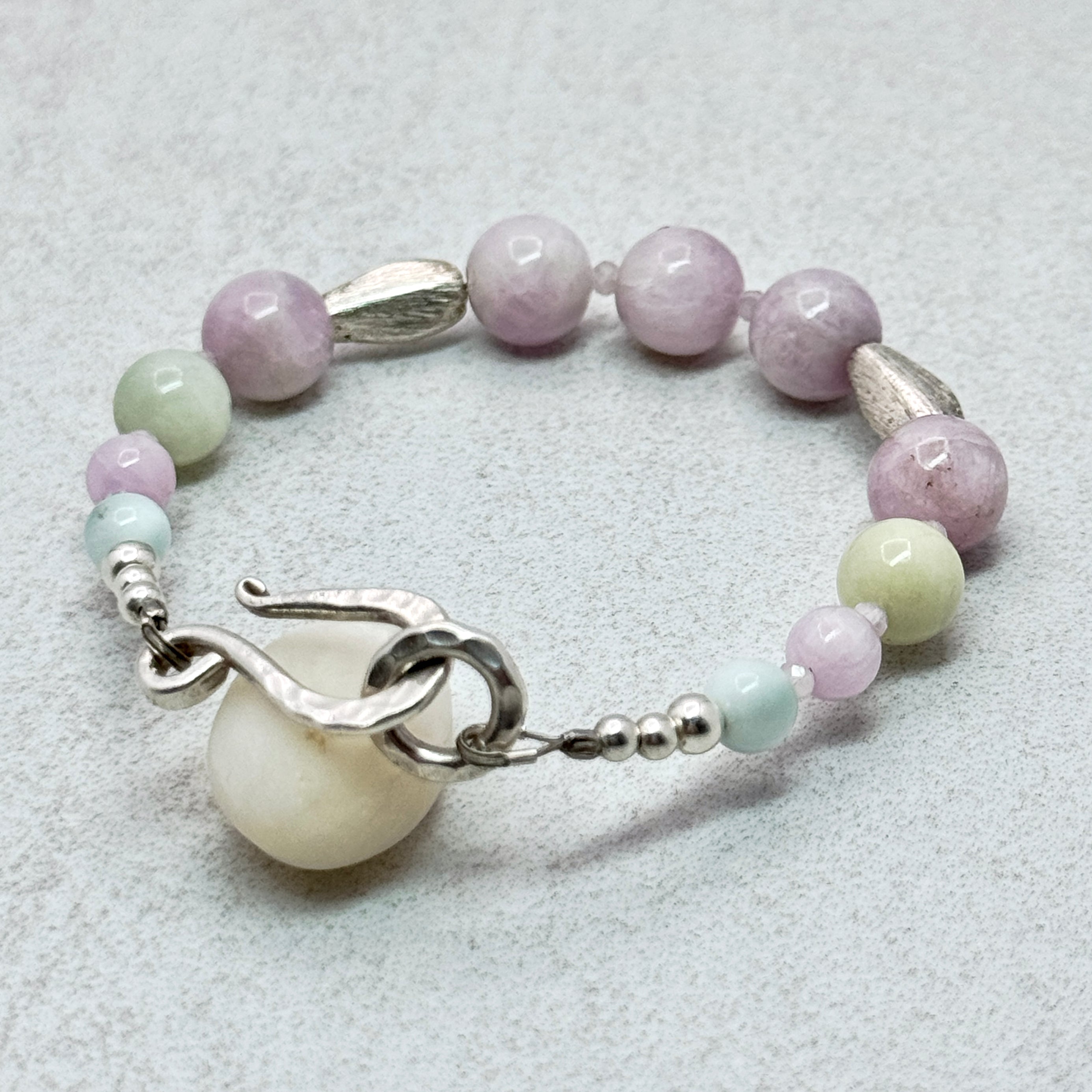 Pastel Gemstones & Sterling Silver Bracelet