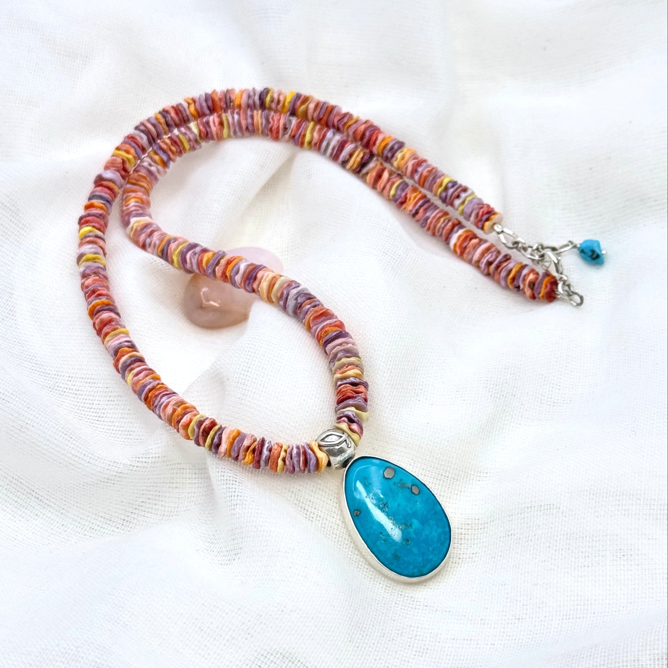 Blue Turquoise & Scallop Shell Necklace