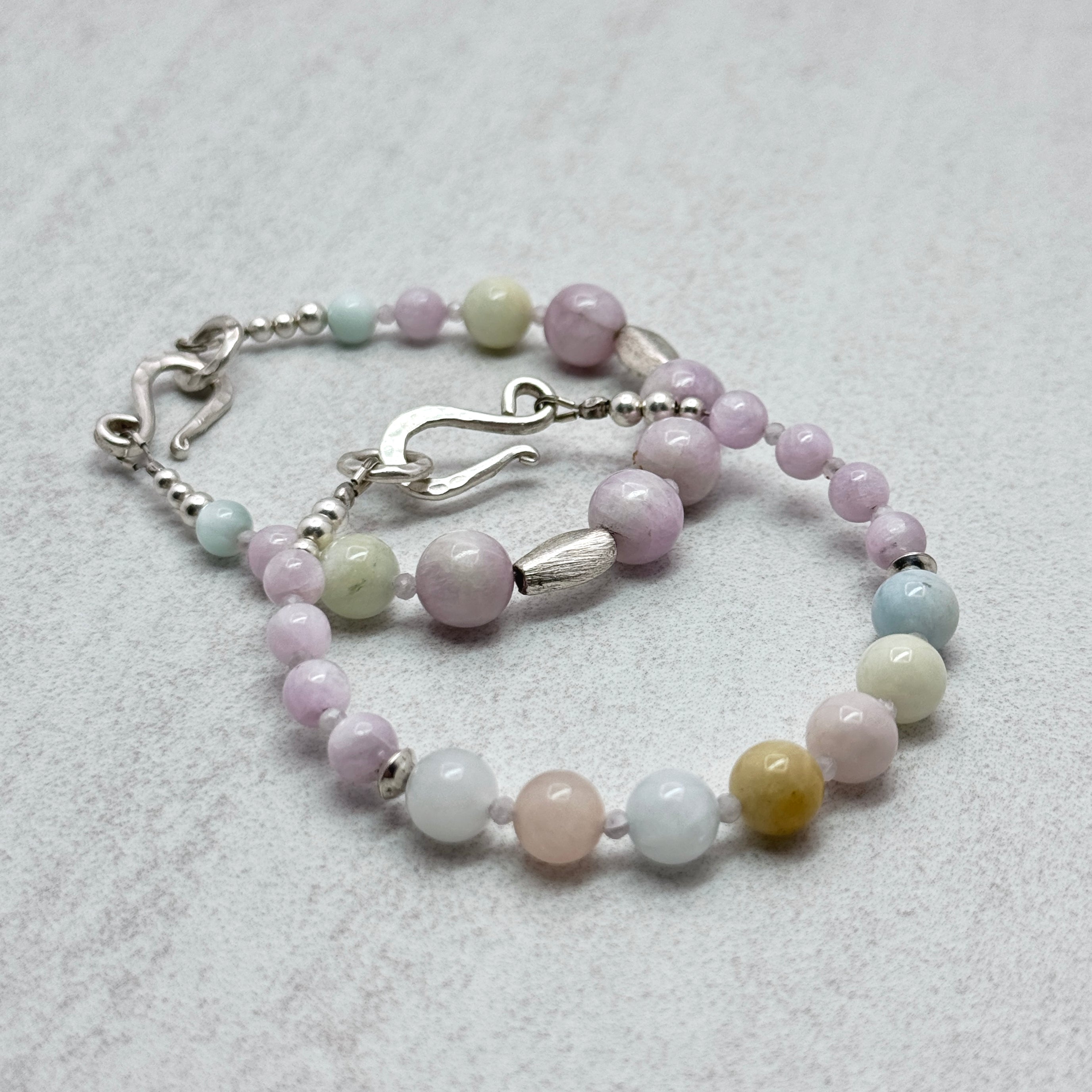 Pastel Gemstones & Sterling Silver Bracelet