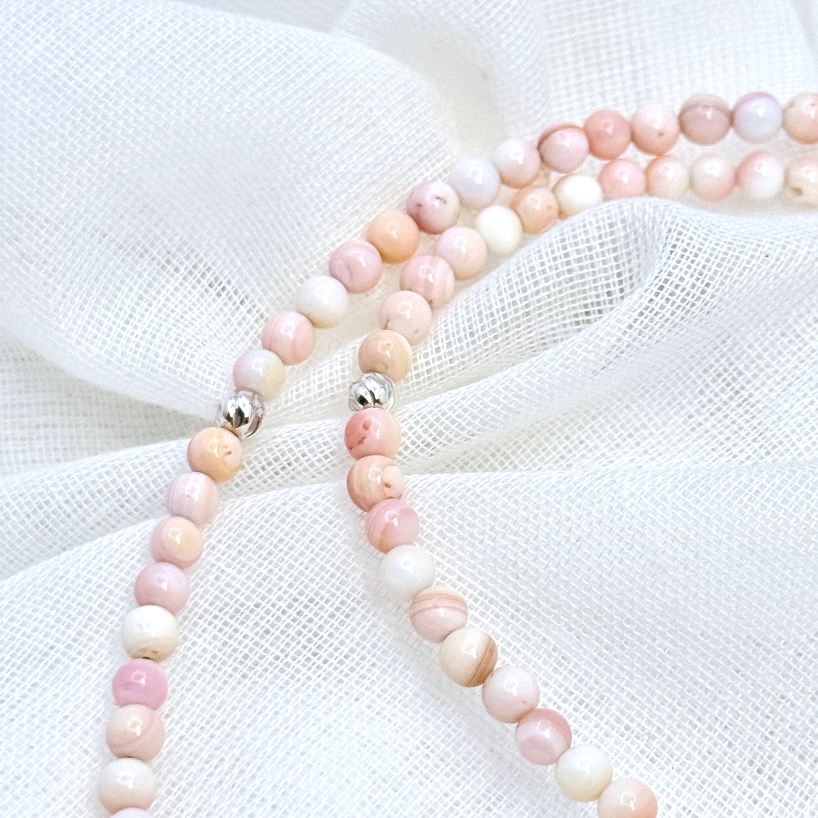 Pink Conch Shell & Sterling Pendant Necklace