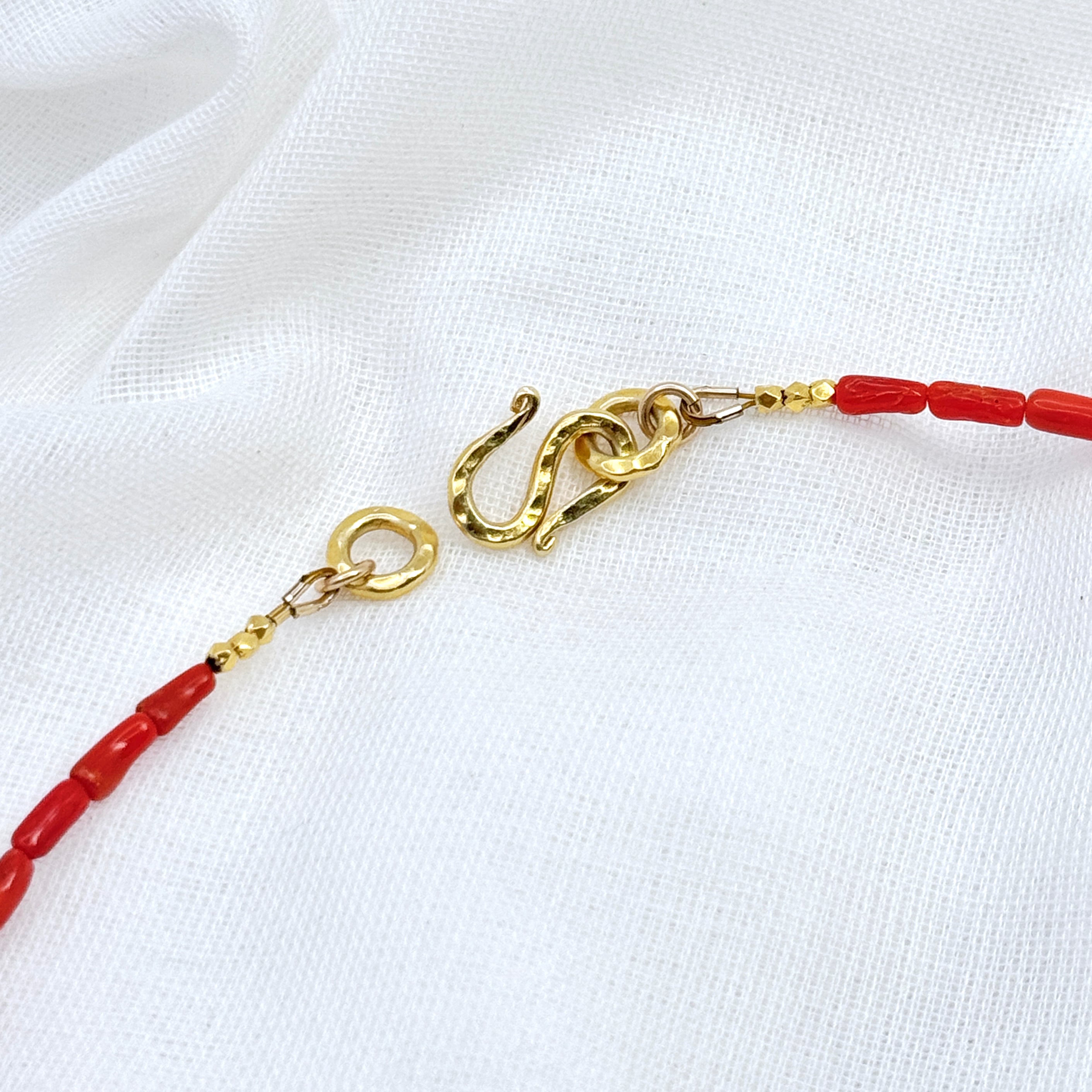 Italian Coral Necklace with Vermeil Accents