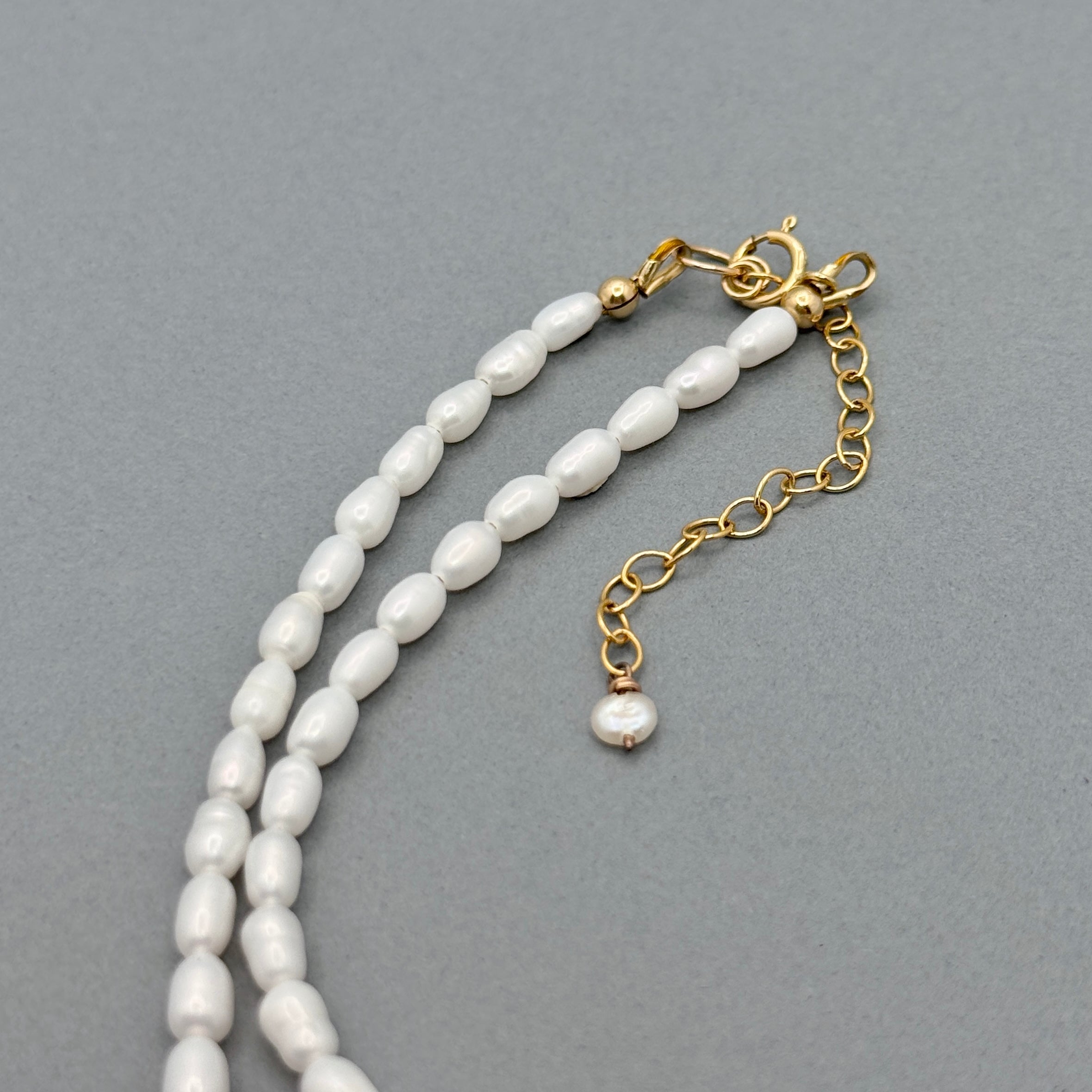 Pearl Necklace With CZ Heart Accent