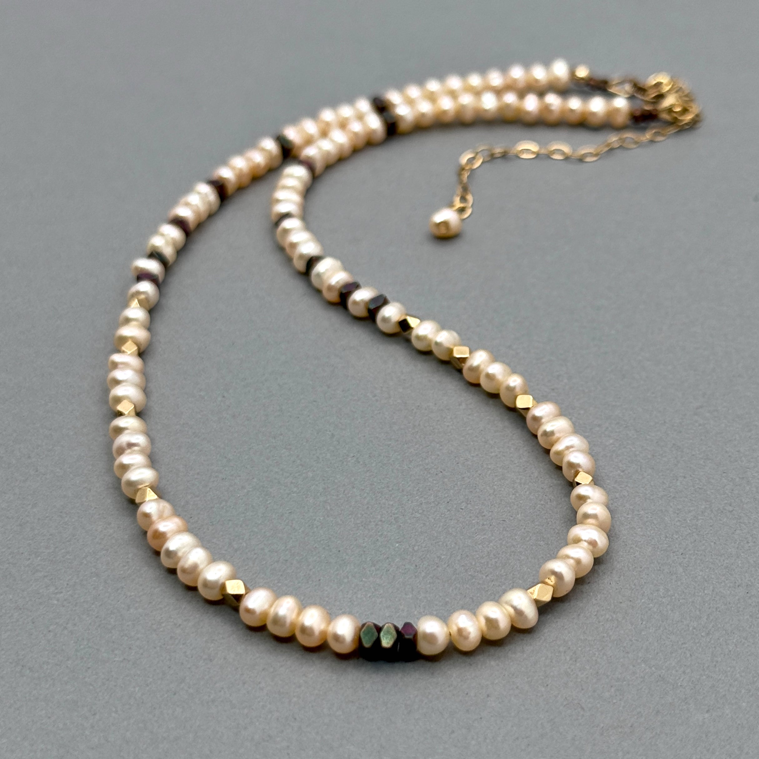 Ivory Pearl, Hematite, & Gold-Filled Necklace