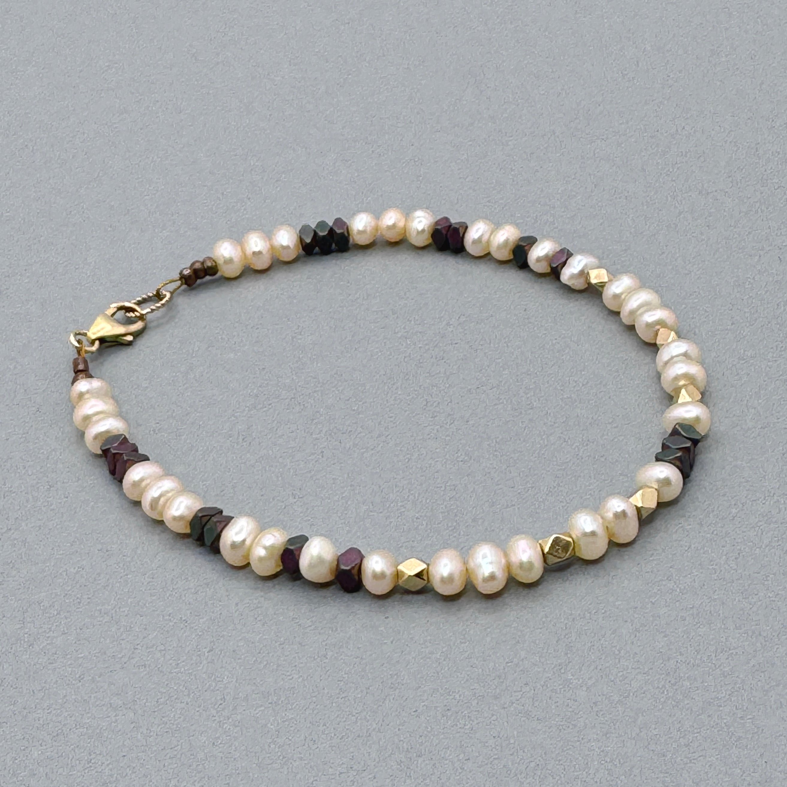 Ivory Pearl, Hematite, & Gold-Filled Bracelet