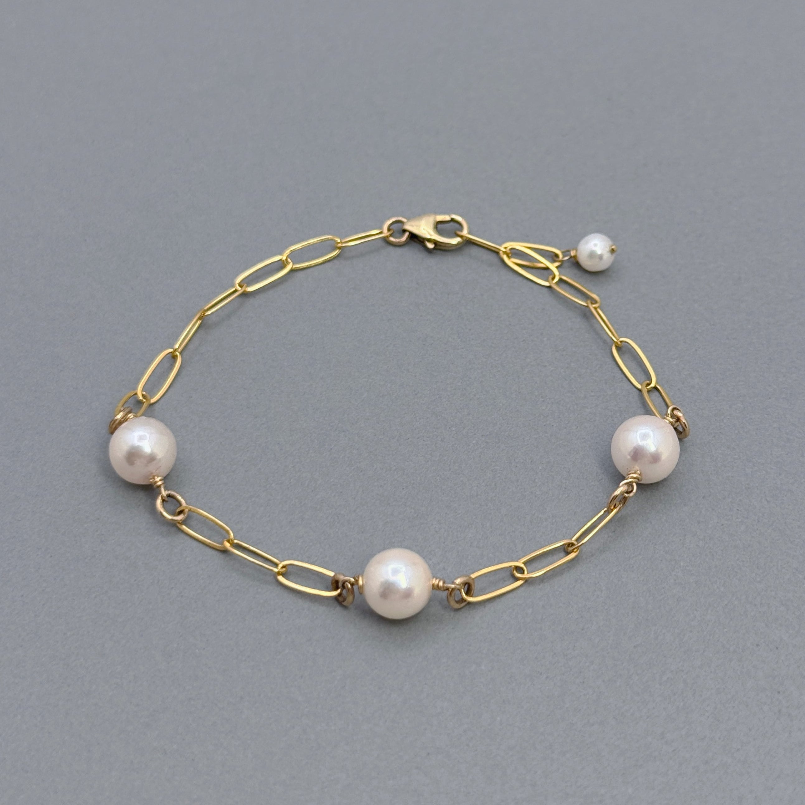 Akoya Pearl & 14Kt Gold-Filled Link Bracelet