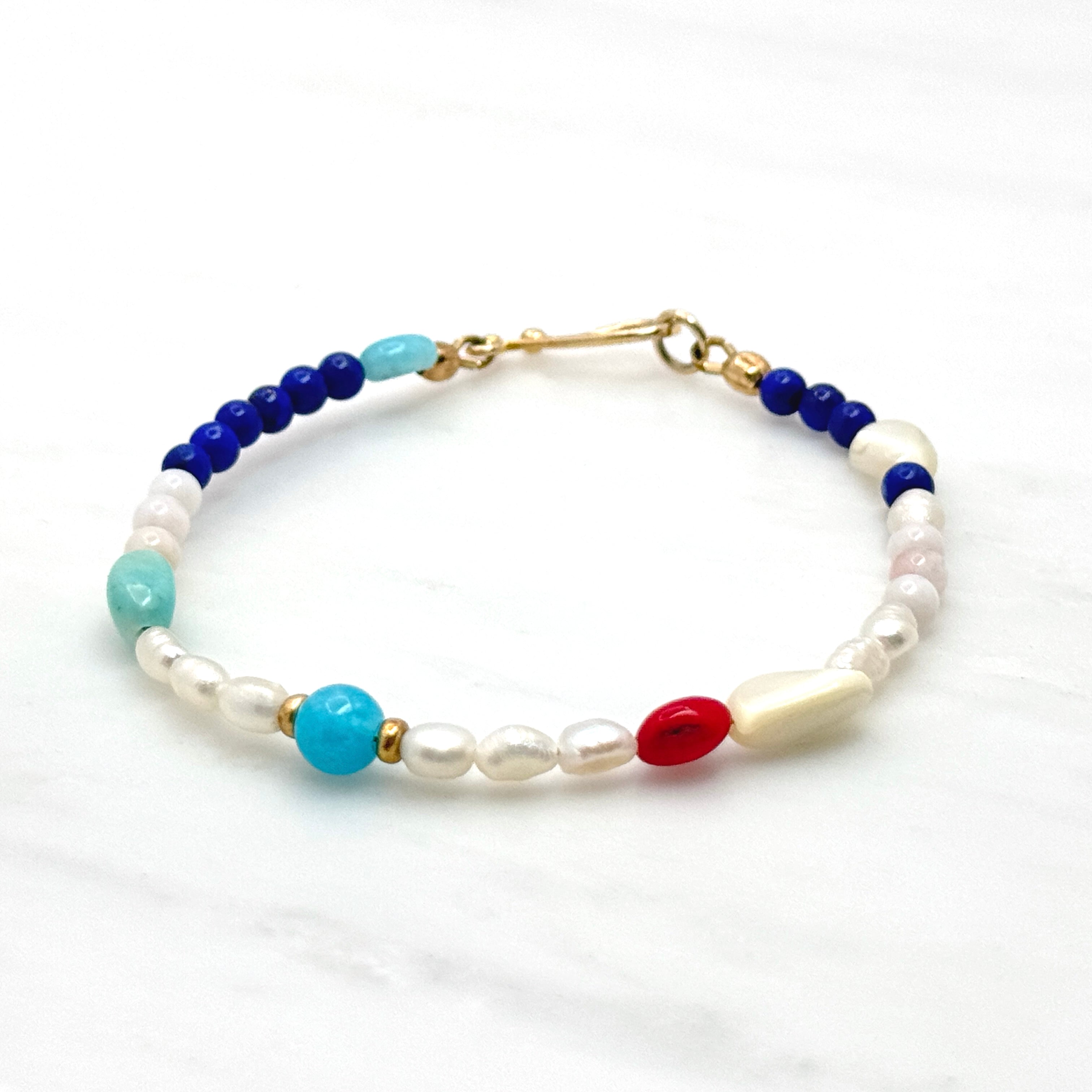 Coastal Multi-Stone Vermeil Hook Bracelet