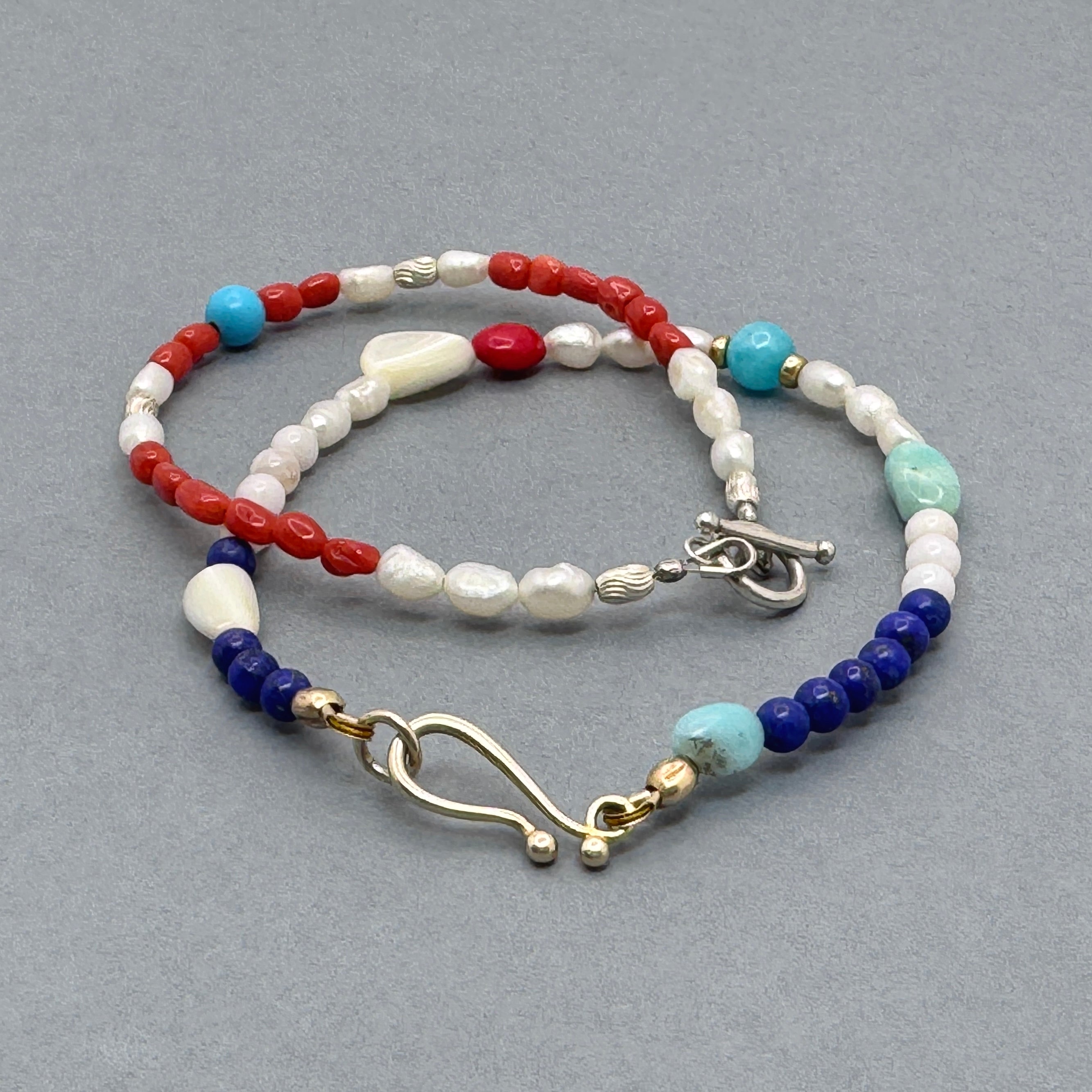 Coastal Multi-Stone Vermeil Hook Bracelet