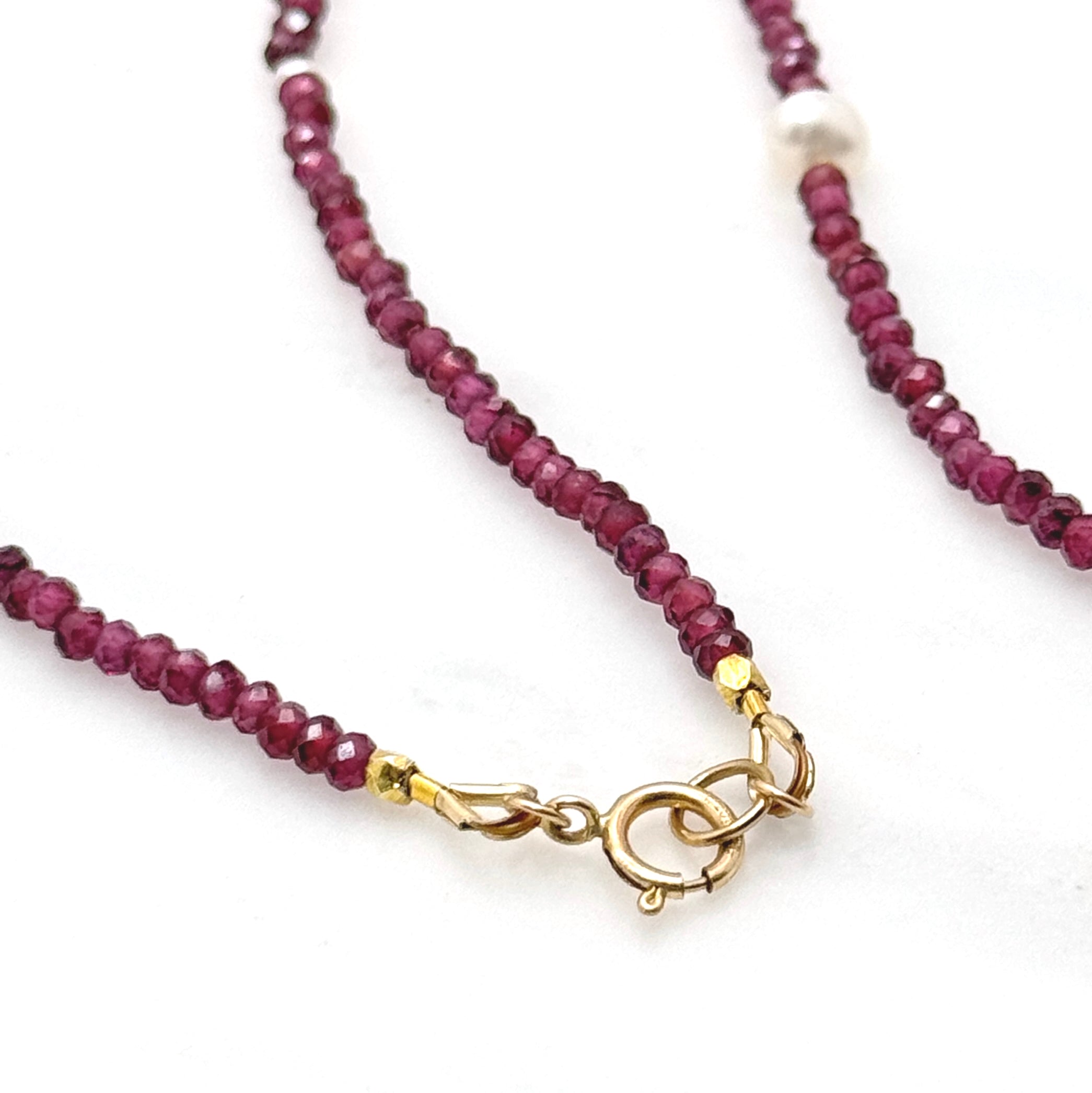 Mozambique Garnet & Baroque Pearl Necklace