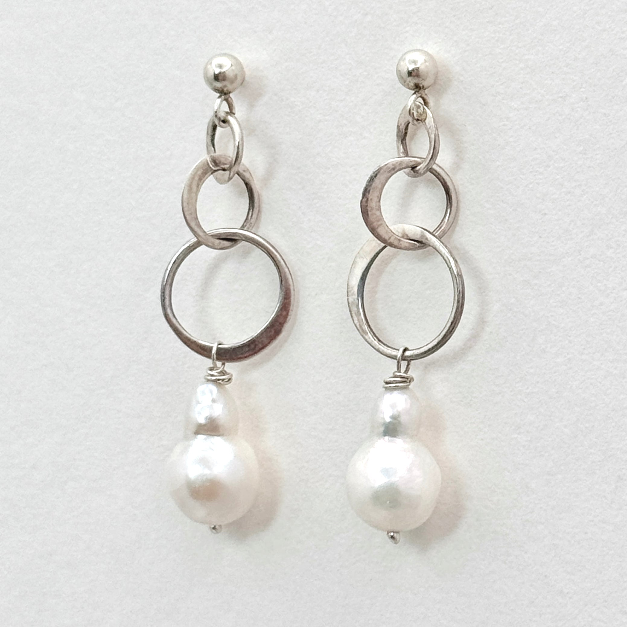 Baroque Pearl Sterling Silver Stud Earrings