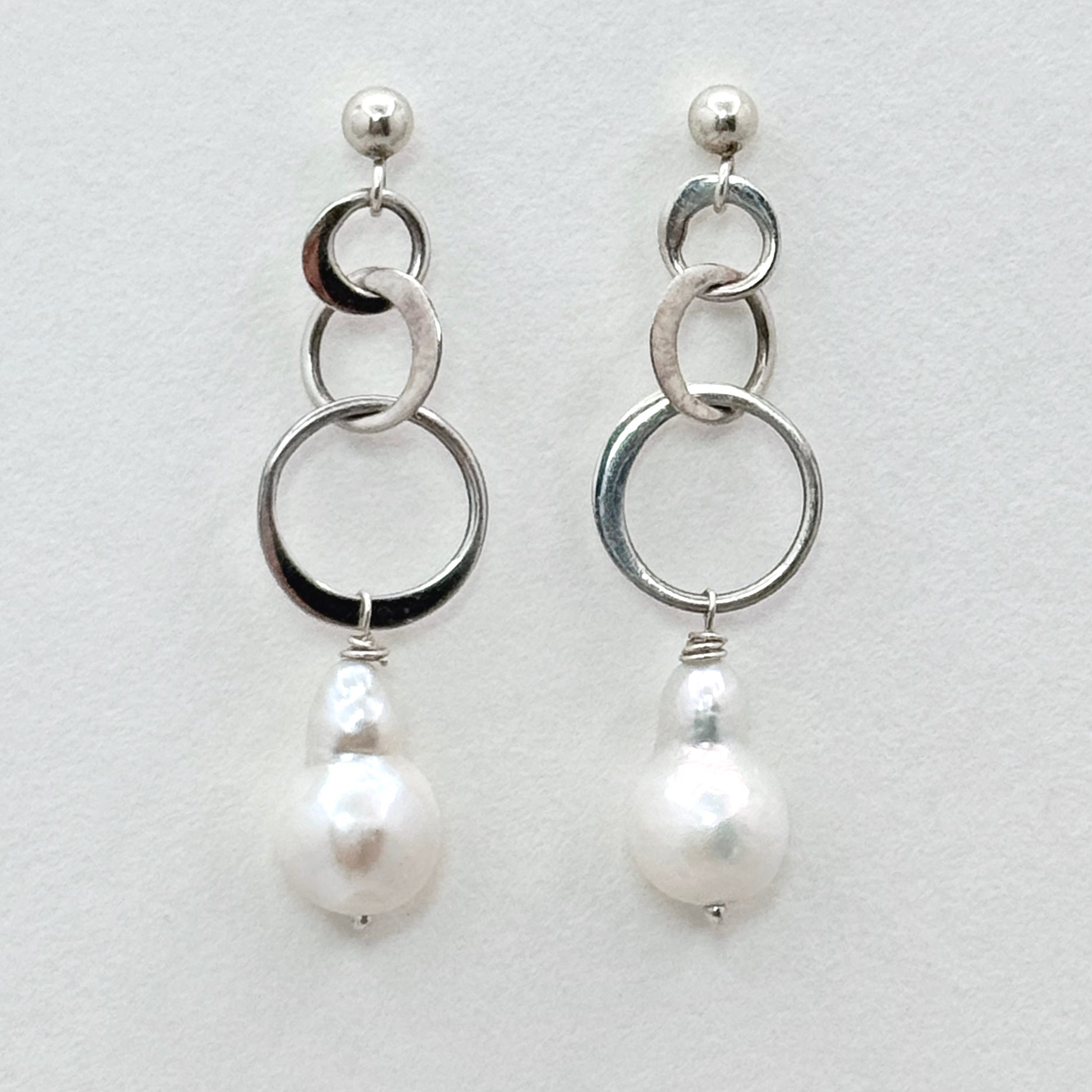 Baroque Pearl Sterling Silver Stud Earrings
