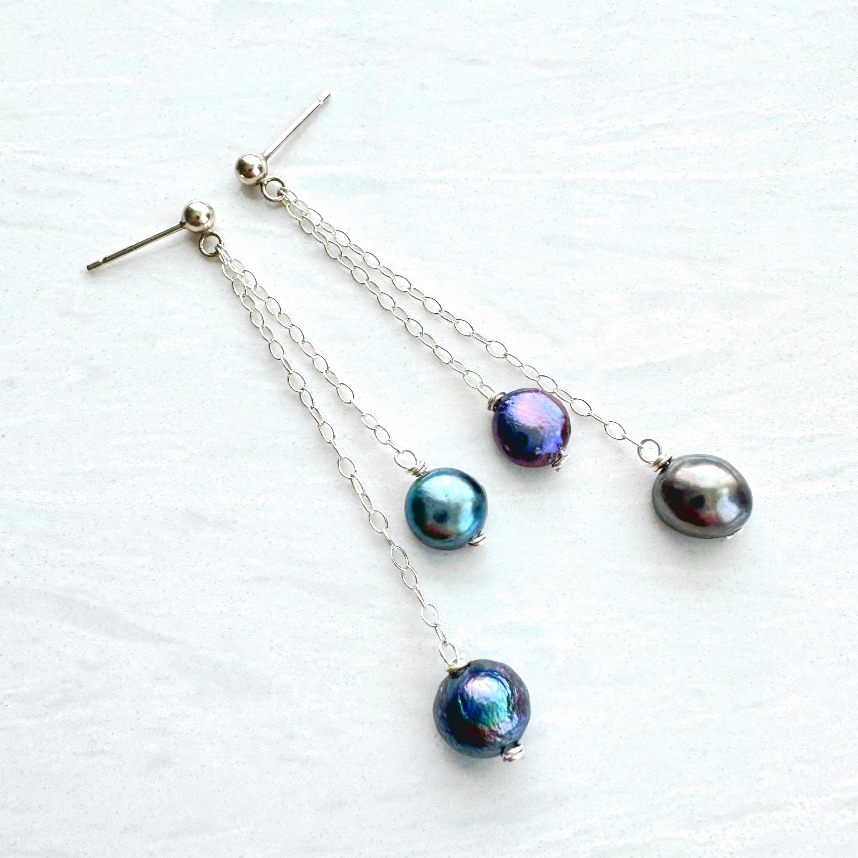 Sterling Silver Baroque Pearl Dangles