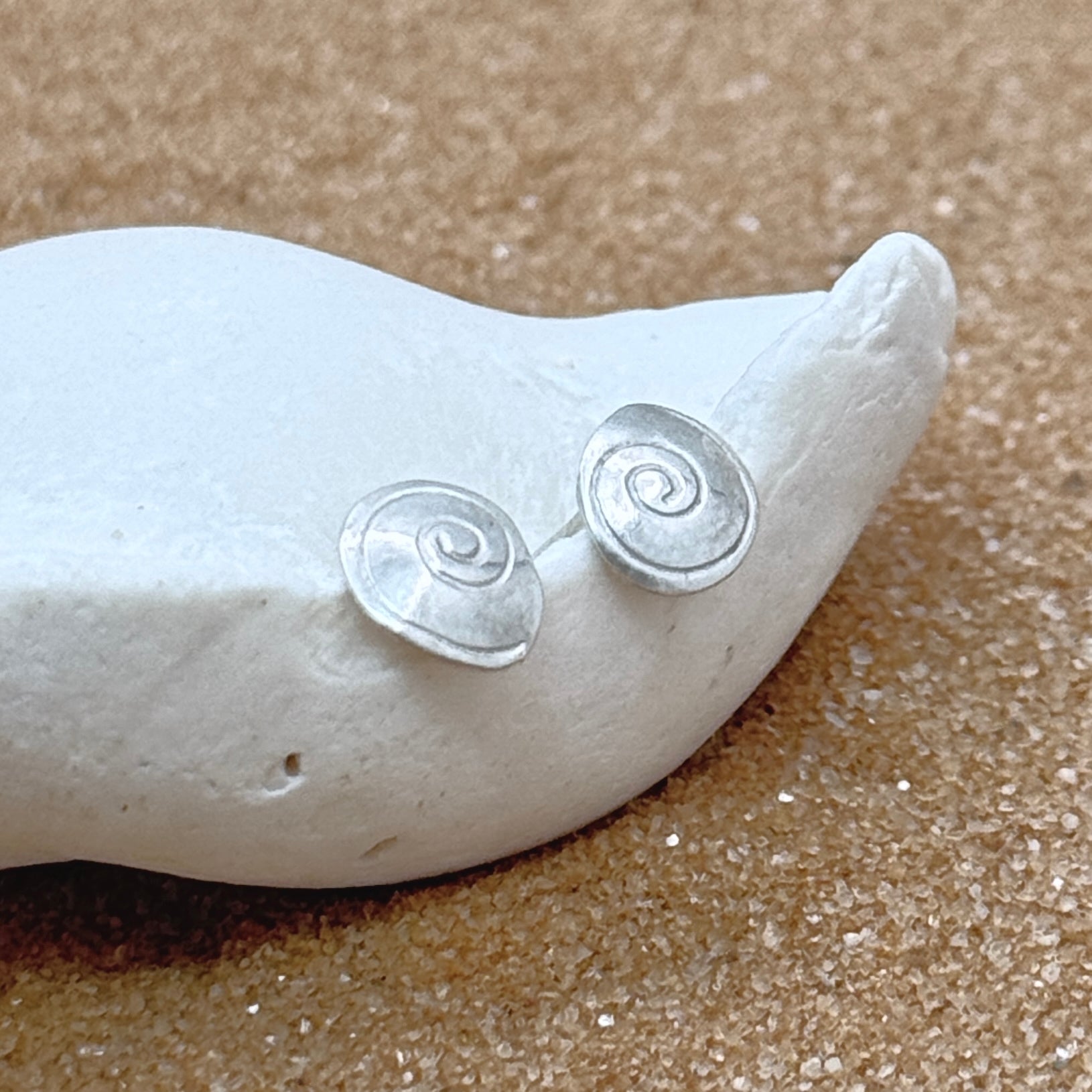 Sterling Silver Shell Stud Earrings