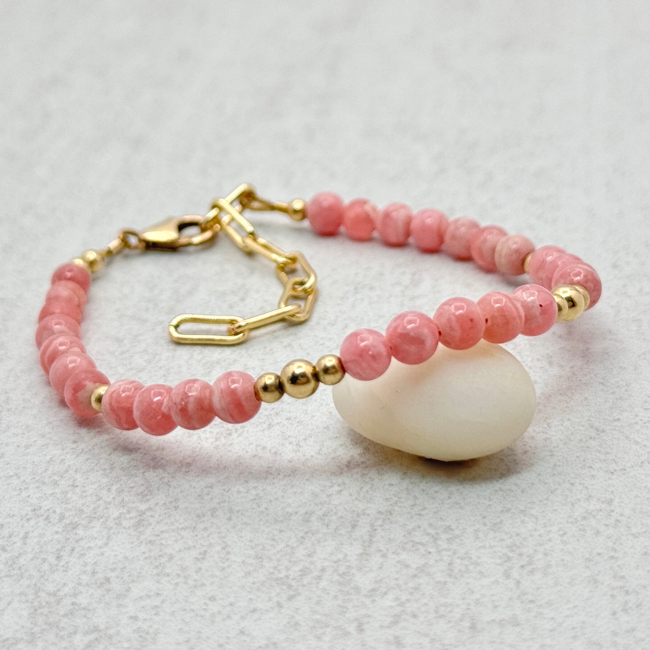 Rhodochrosite Gold-Filled Bracelet