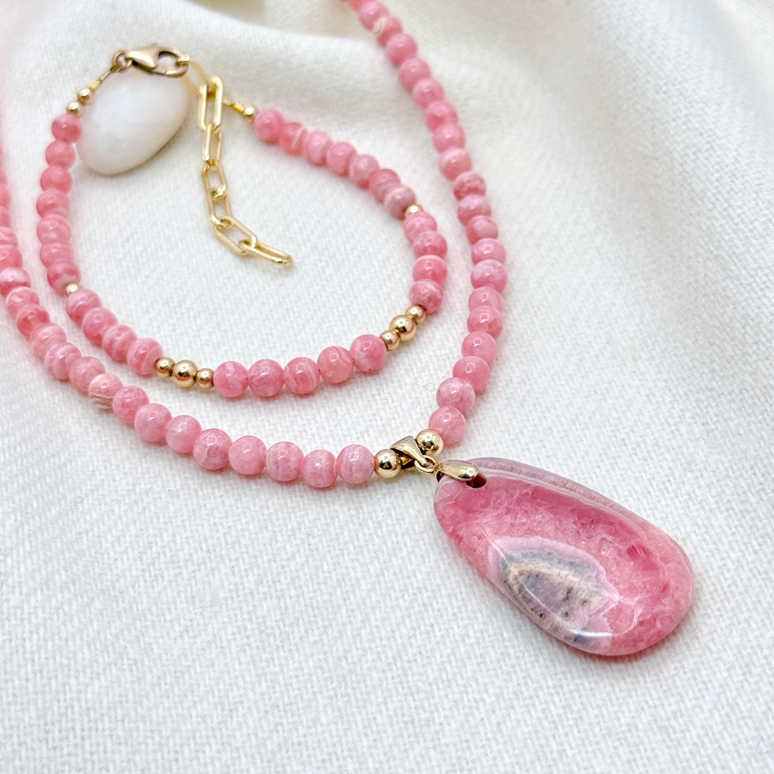 Rhodochrosite Gold-Filled Bracelet