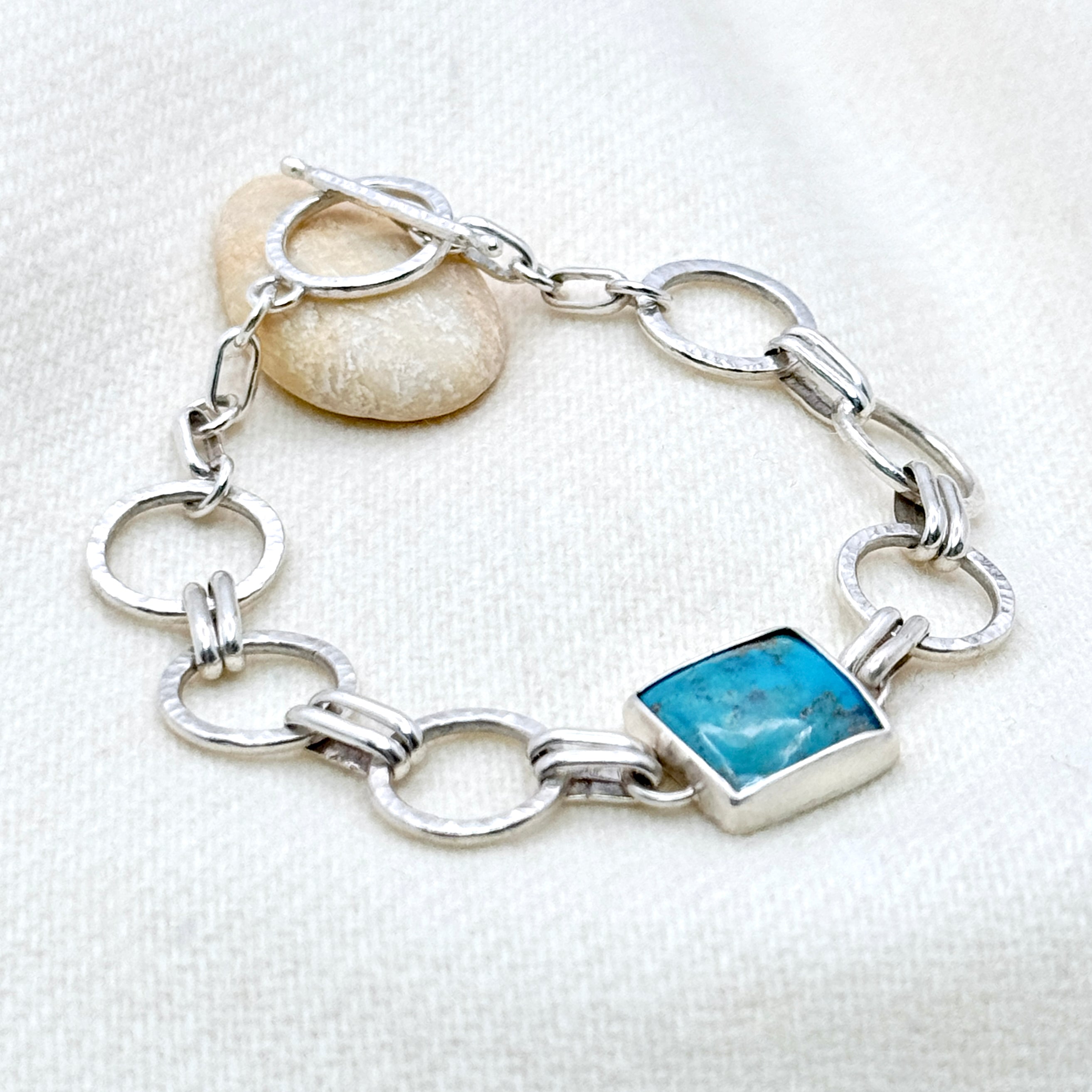 Sonoran Gold Turquoise & Silver Link Bracelet