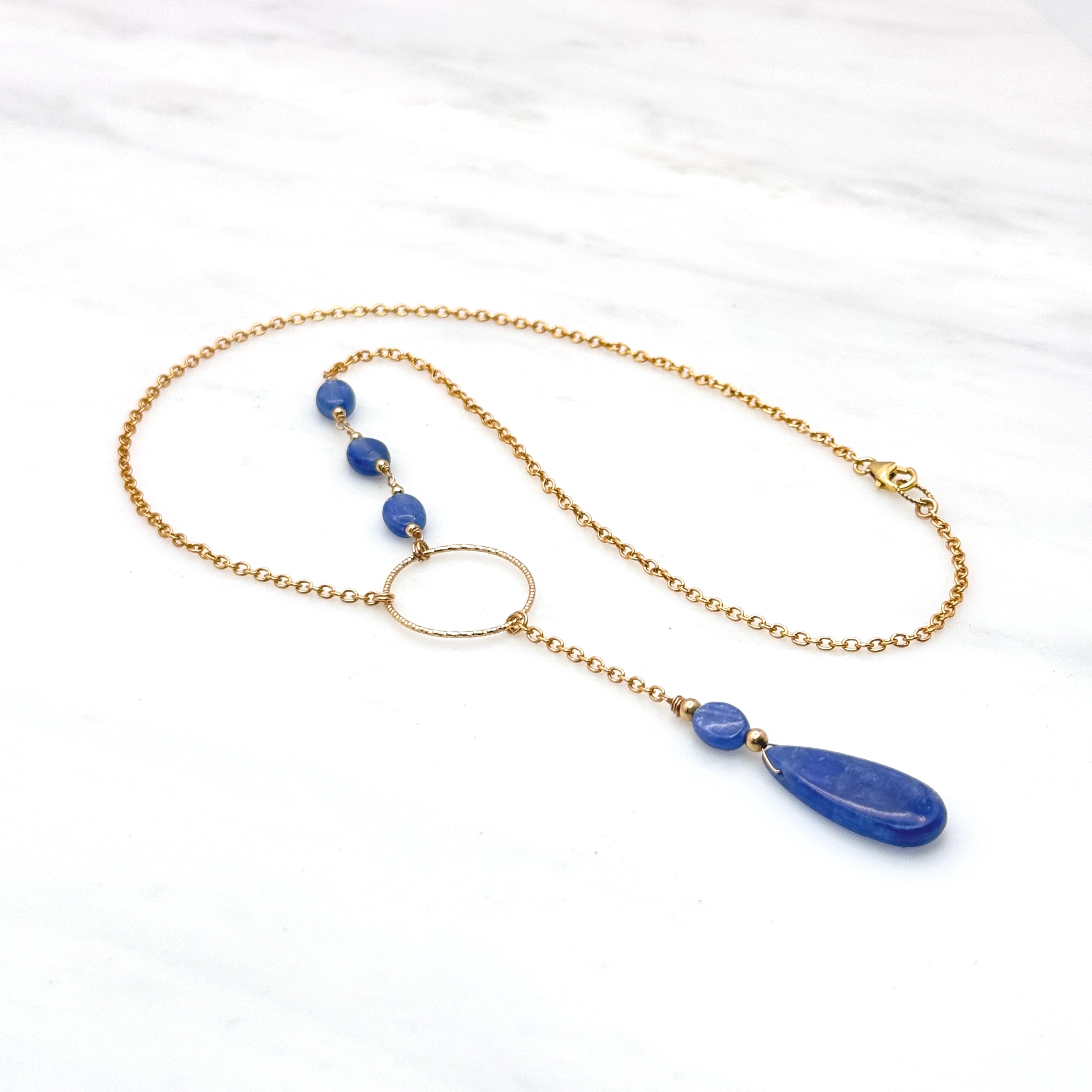 Blue Kyanite Gold-Filled Y-Style Necklace
