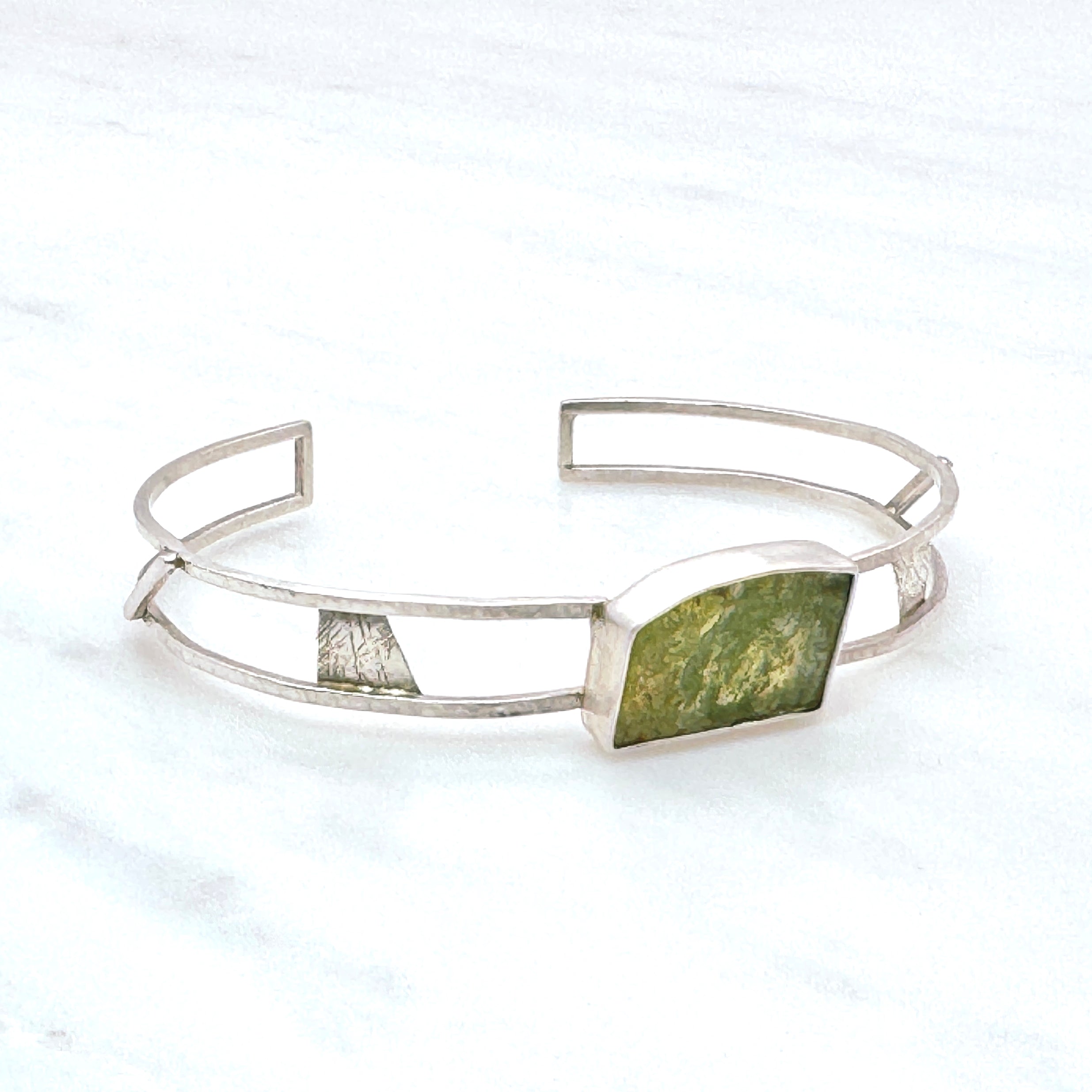 Green Tourmaline Sterling Silver Cuff