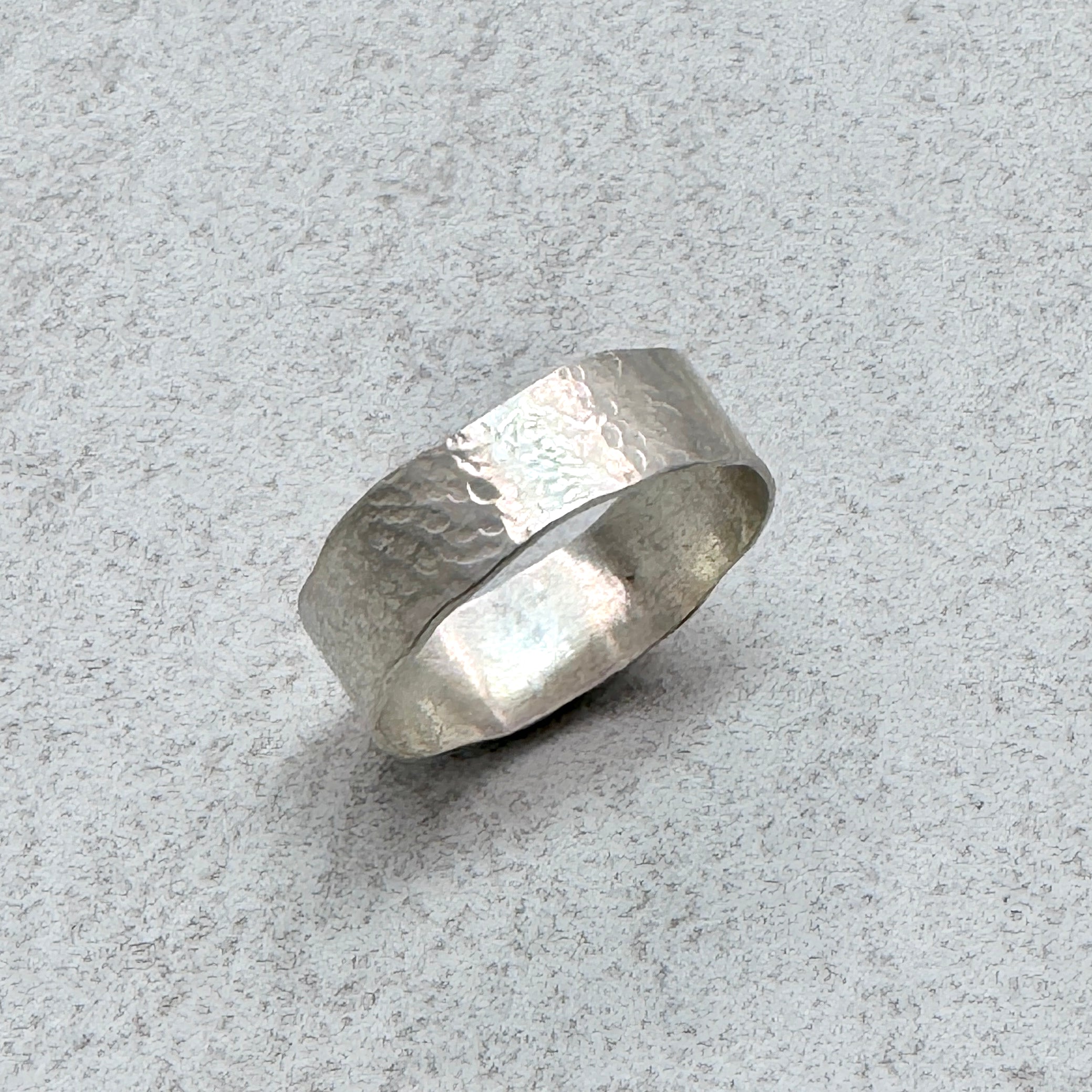 Textured Sterling Silver Floral Band Ring