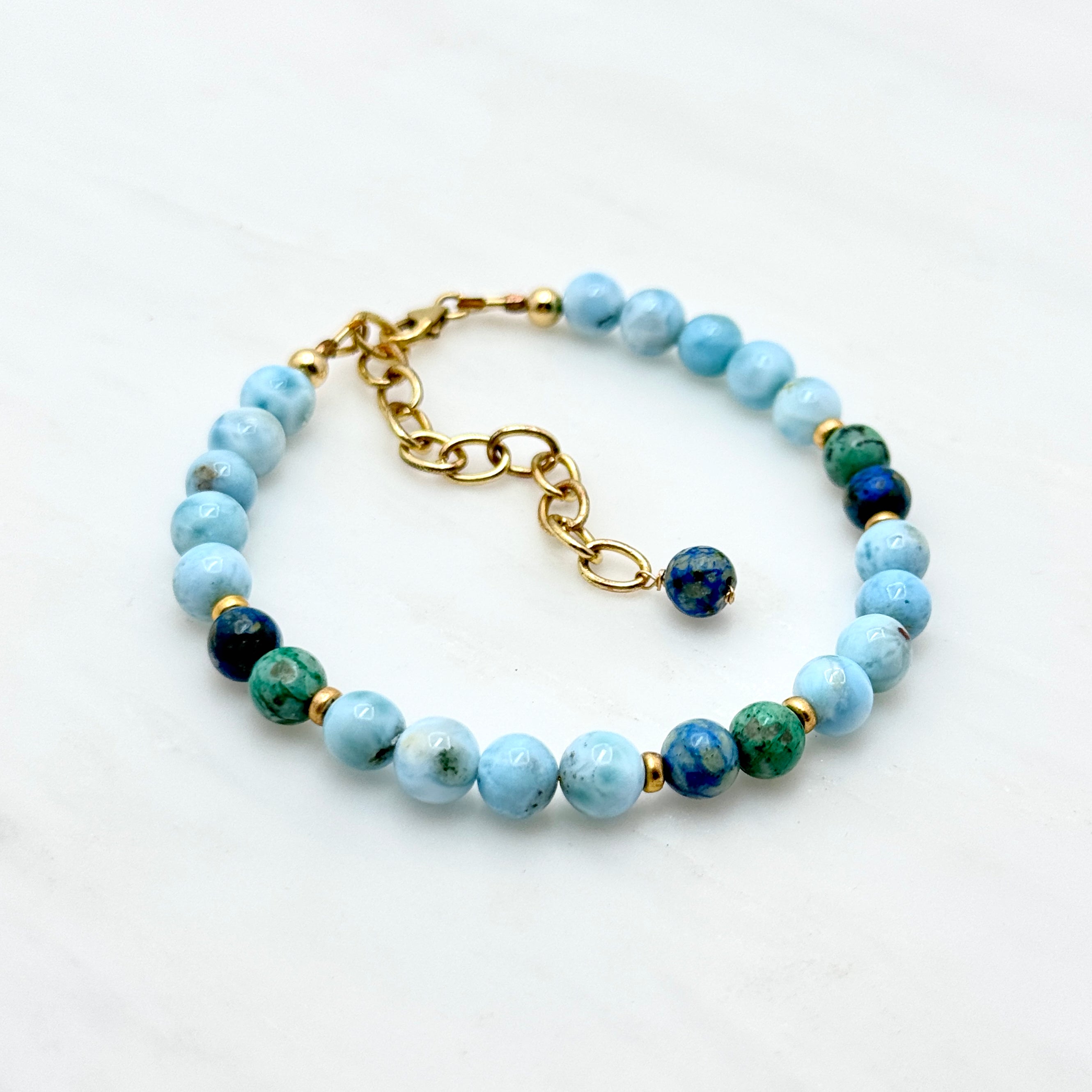 Larimar & Chrysocolla Gold-Filled Bracelet