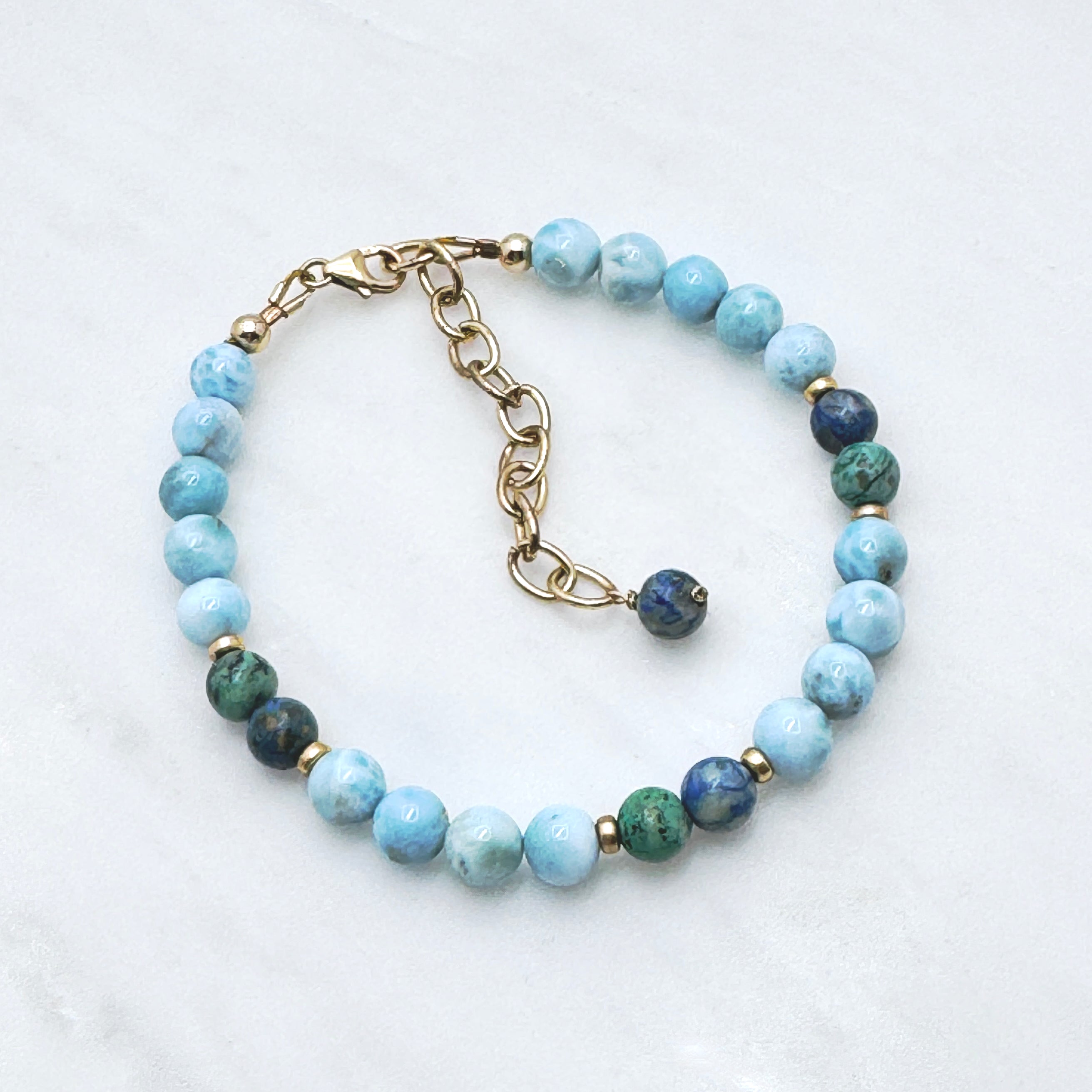 Larimar & Chrysocolla Gold-Filled Bracelet
