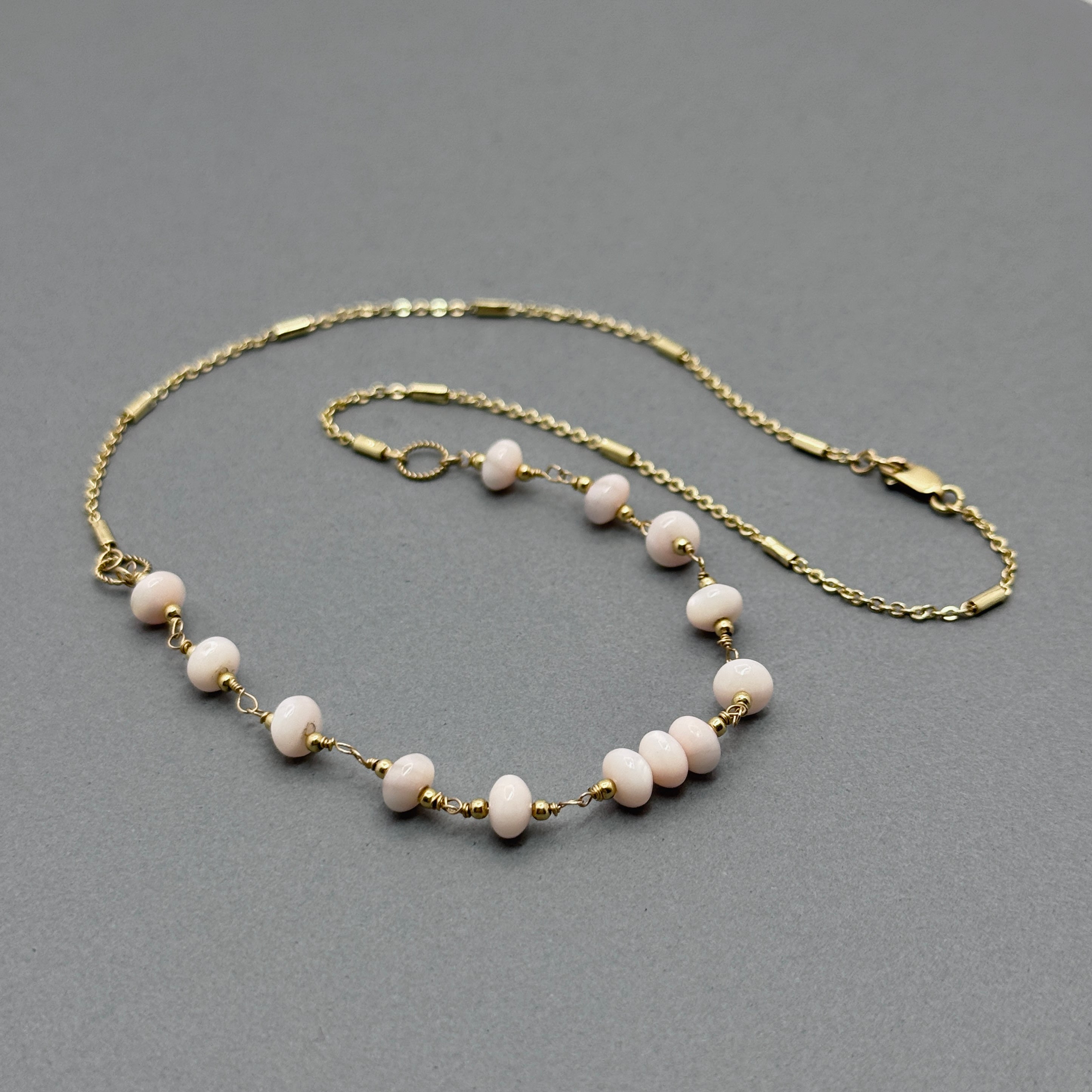 Pink Freshwater Shell Station Necklace