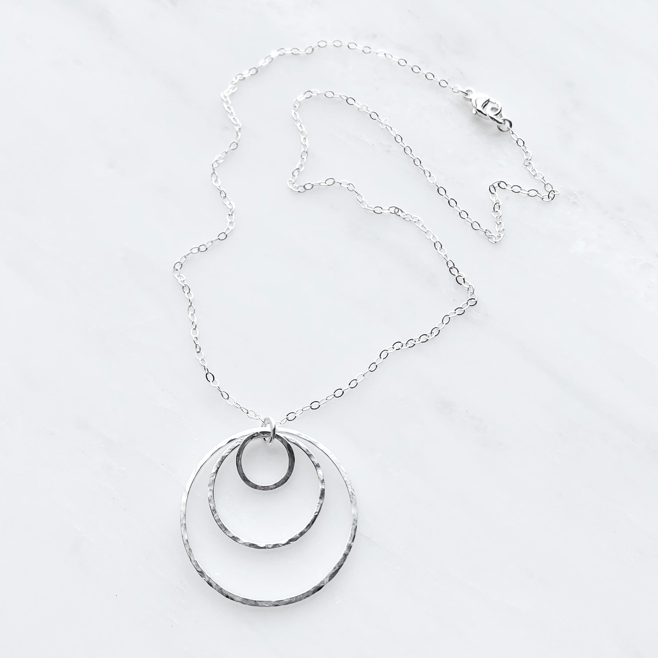 Sterling Silver Concentric Circle Necklace
