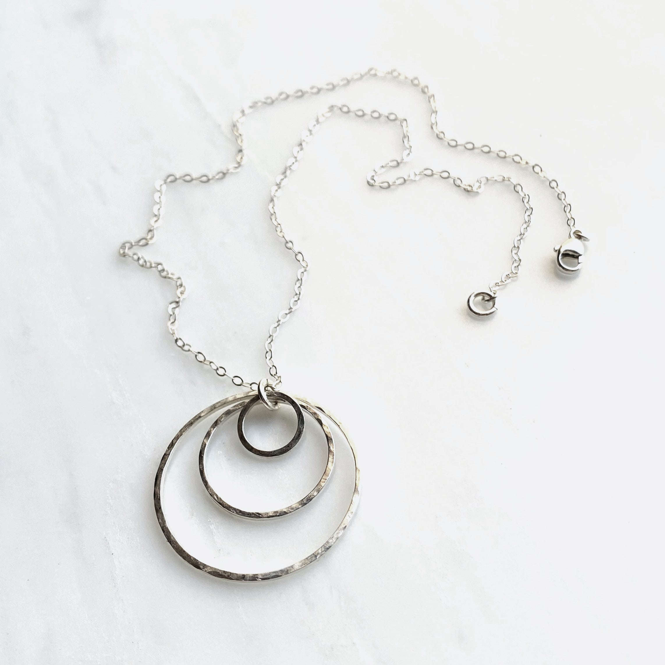 Sterling Silver Concentric Circle Necklace