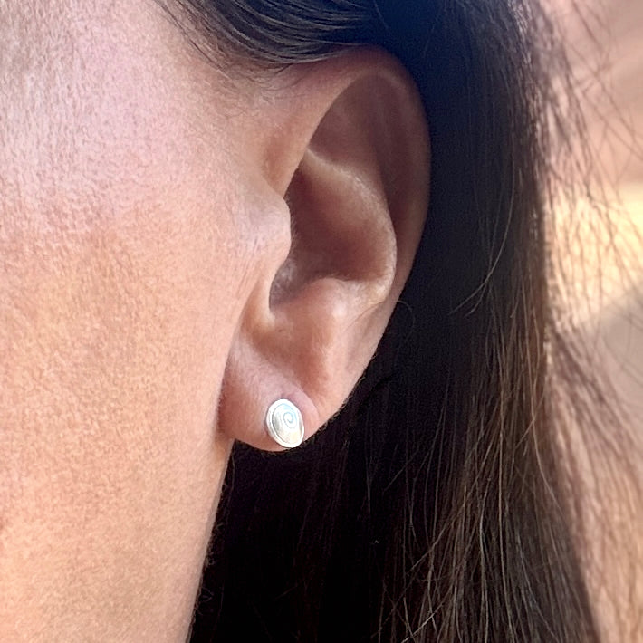 Sterling Silver Shell Stud Earrings