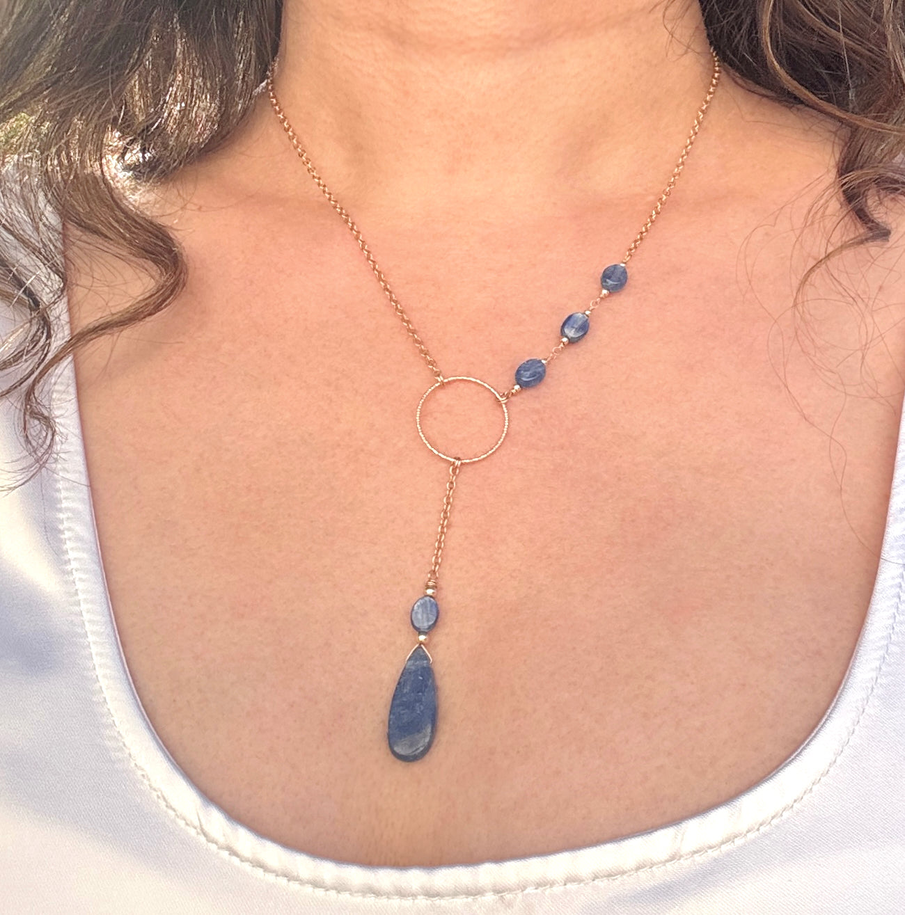 Blue Kyanite Gold-Filled Y-Style Necklace