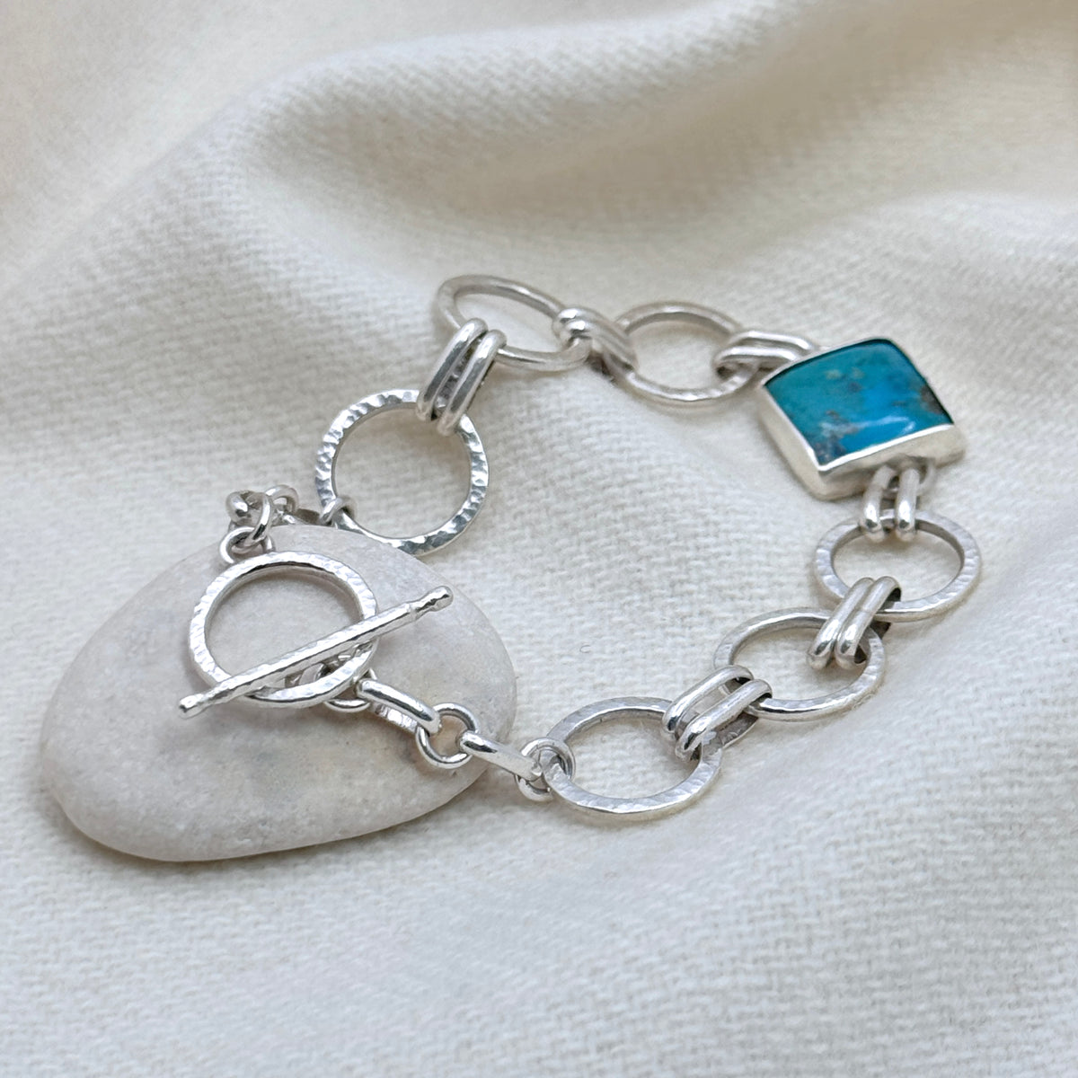 Sonoran Gold Turquoise & Silver Link Bracelet