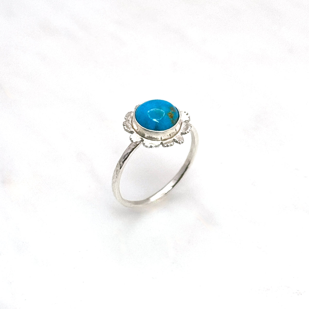 Blue Ridge Turquoise 925 Silver Flower Ring