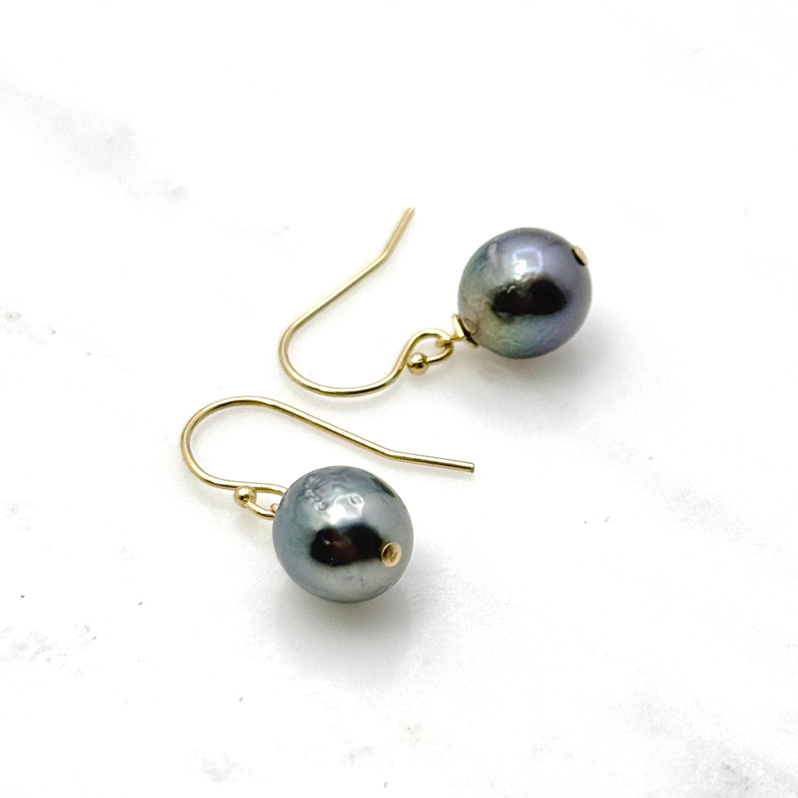 Tahitian Pearl Drop Gold-Filled Earrings