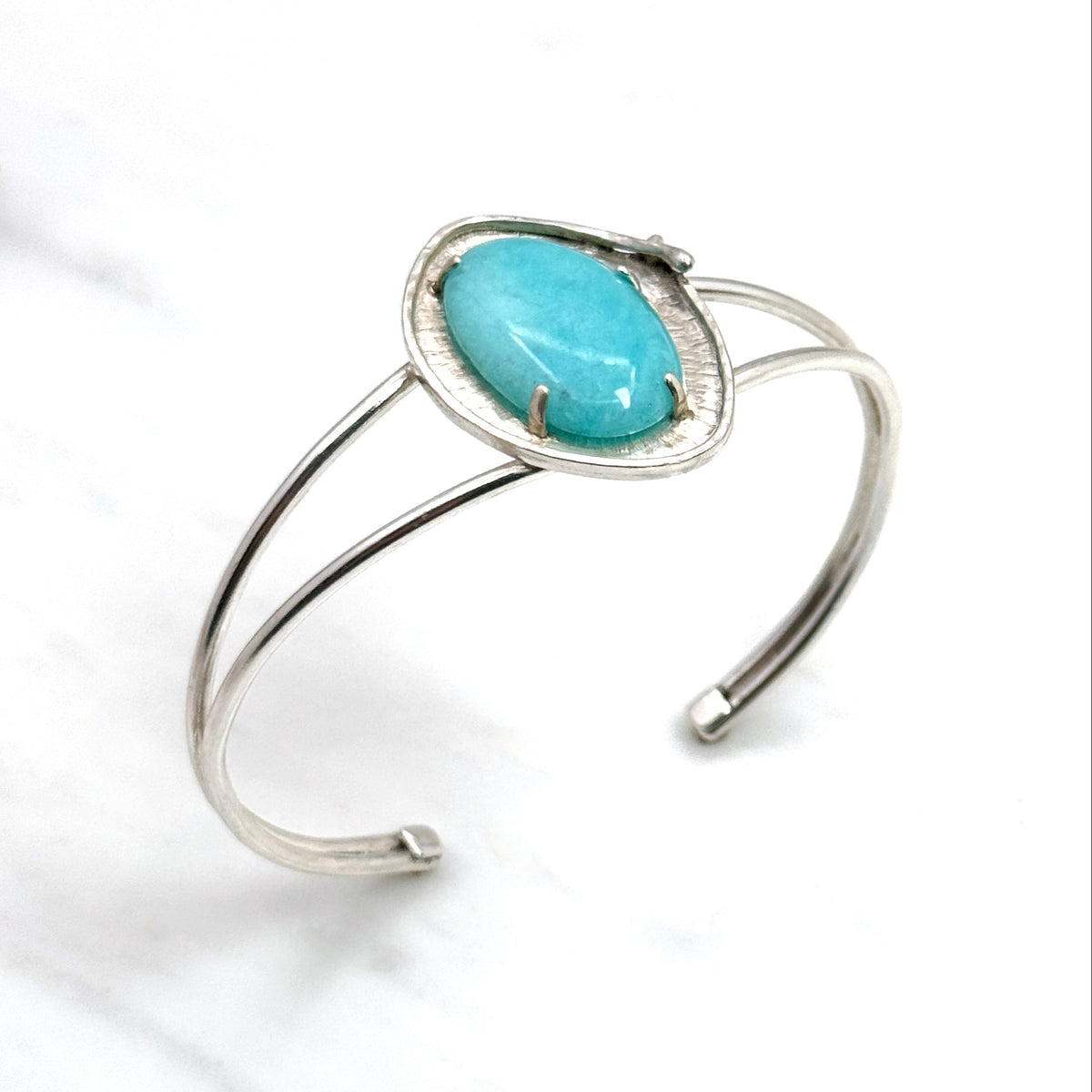 Amazonite Sterling Silver Statement Cuff