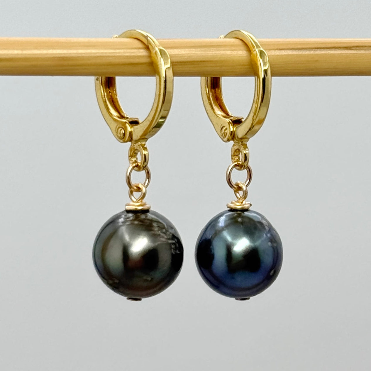 Tahitian Pearl Gold-Filled Huggie Earrings