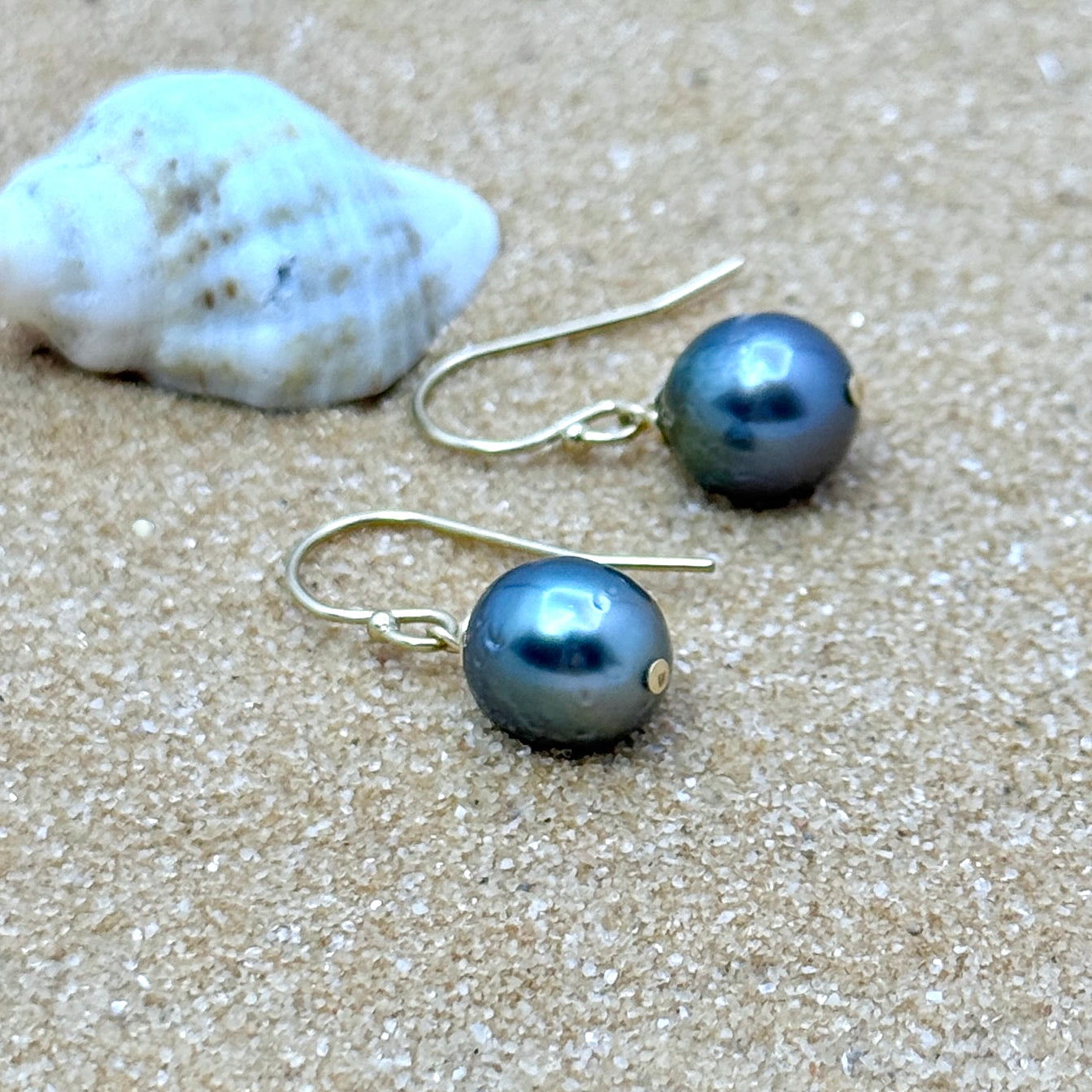 Tahitian Pearl Drop Gold-Filled Earrings