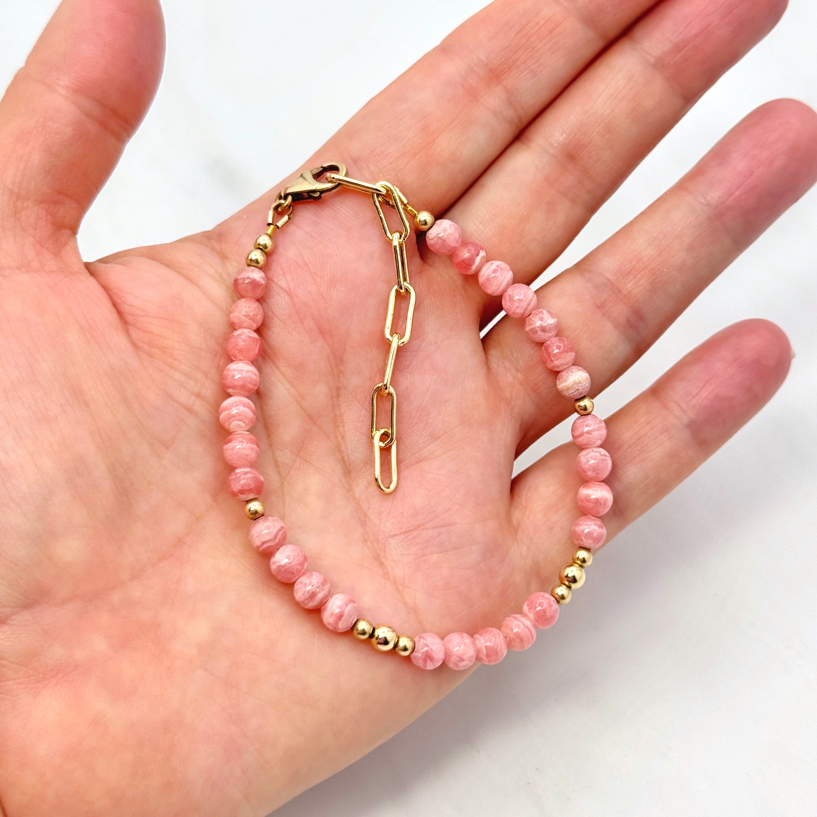 Rhodochrosite Gold-Filled Bracelet