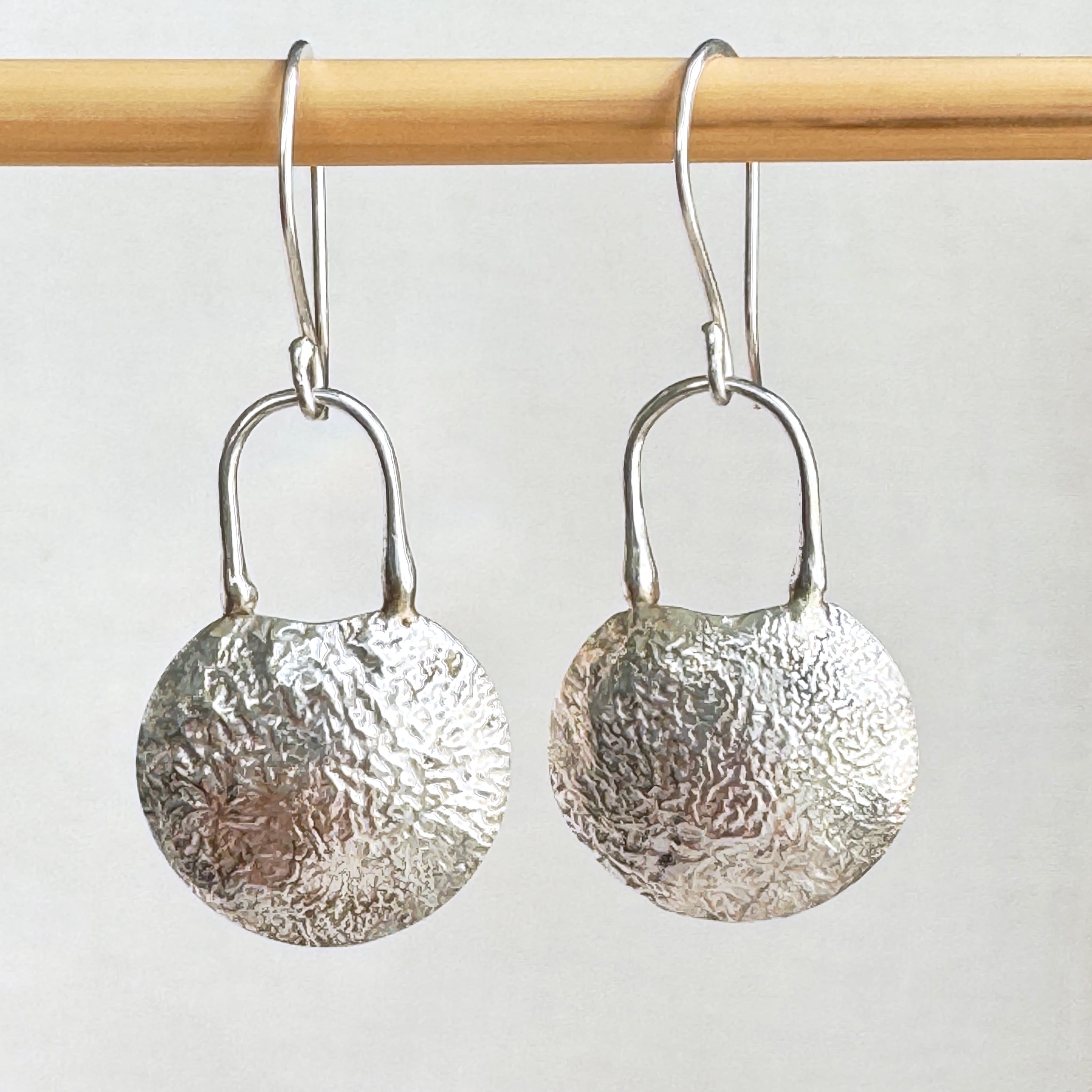 Sterling Silver Textured Dome Earrings