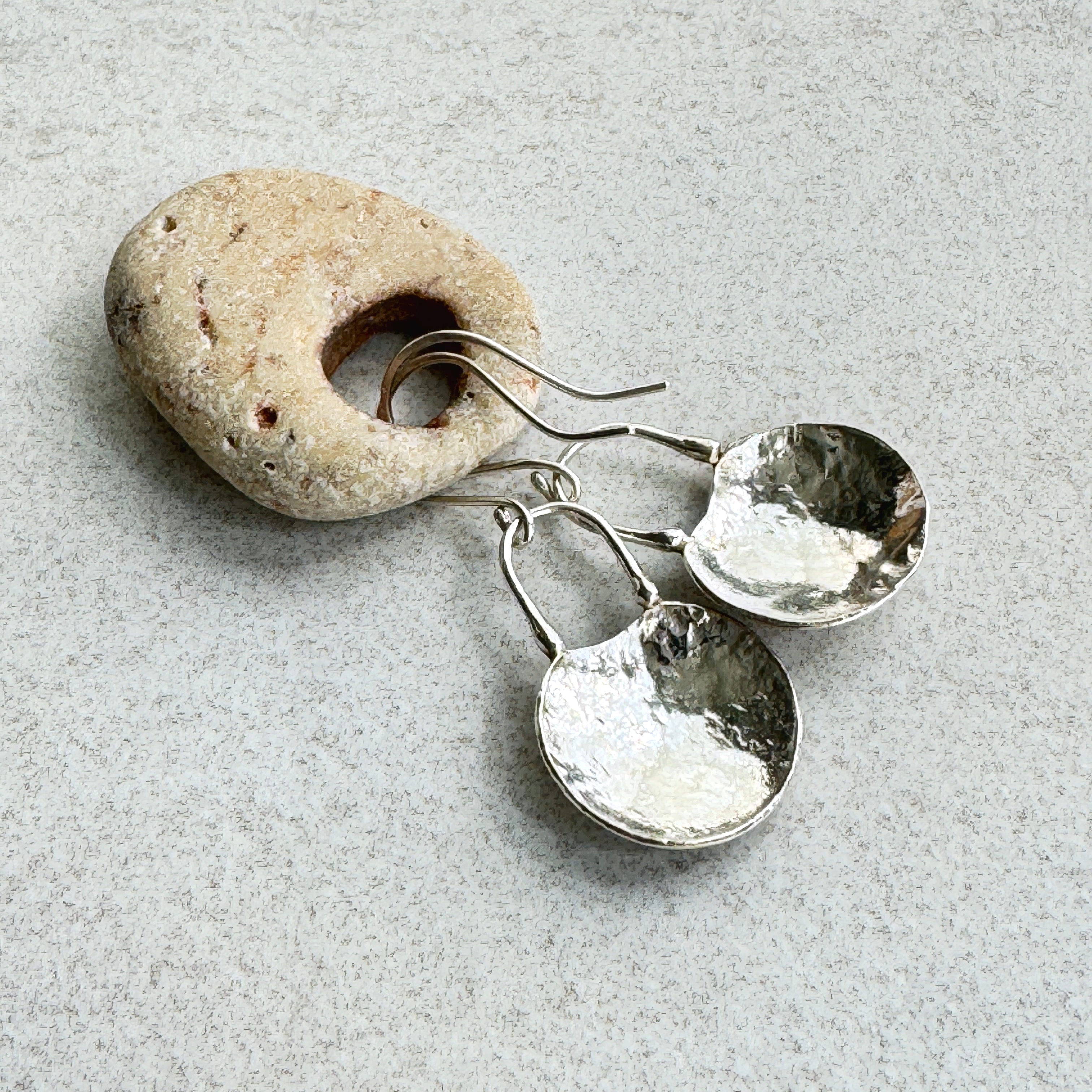 Sterling Silver Textured Dome Earrings