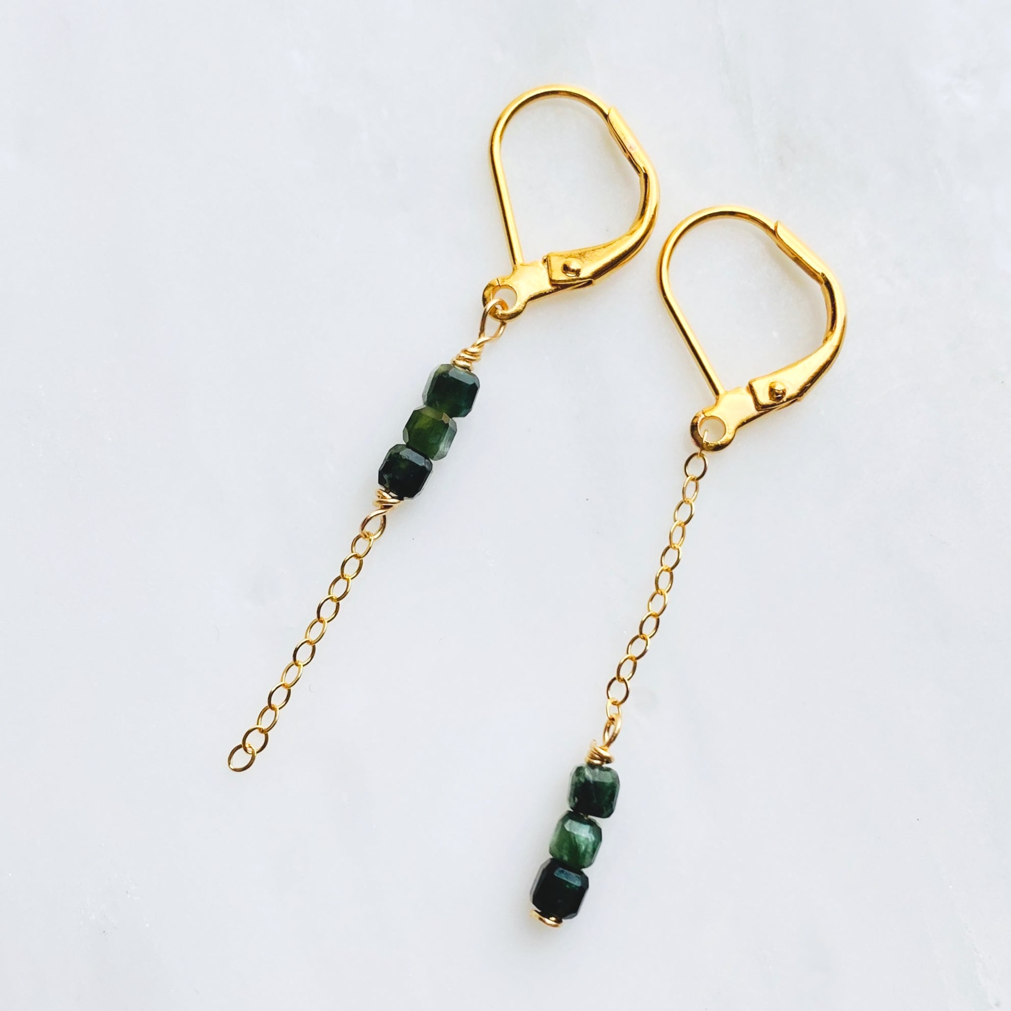 Gold-Filled Asymmetric Seraphinite Earrings