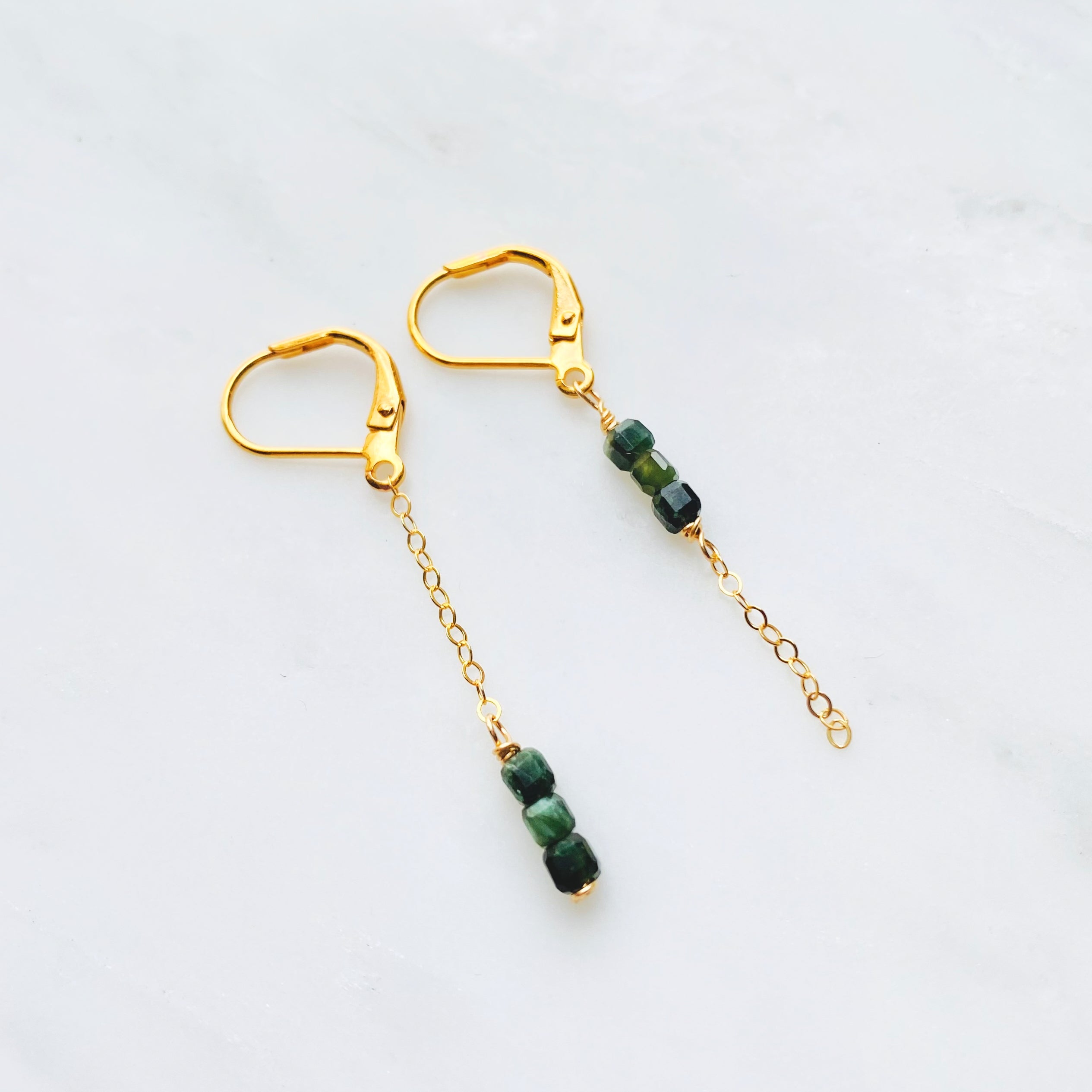 Gold-Filled Asymmetric Seraphinite Earrings