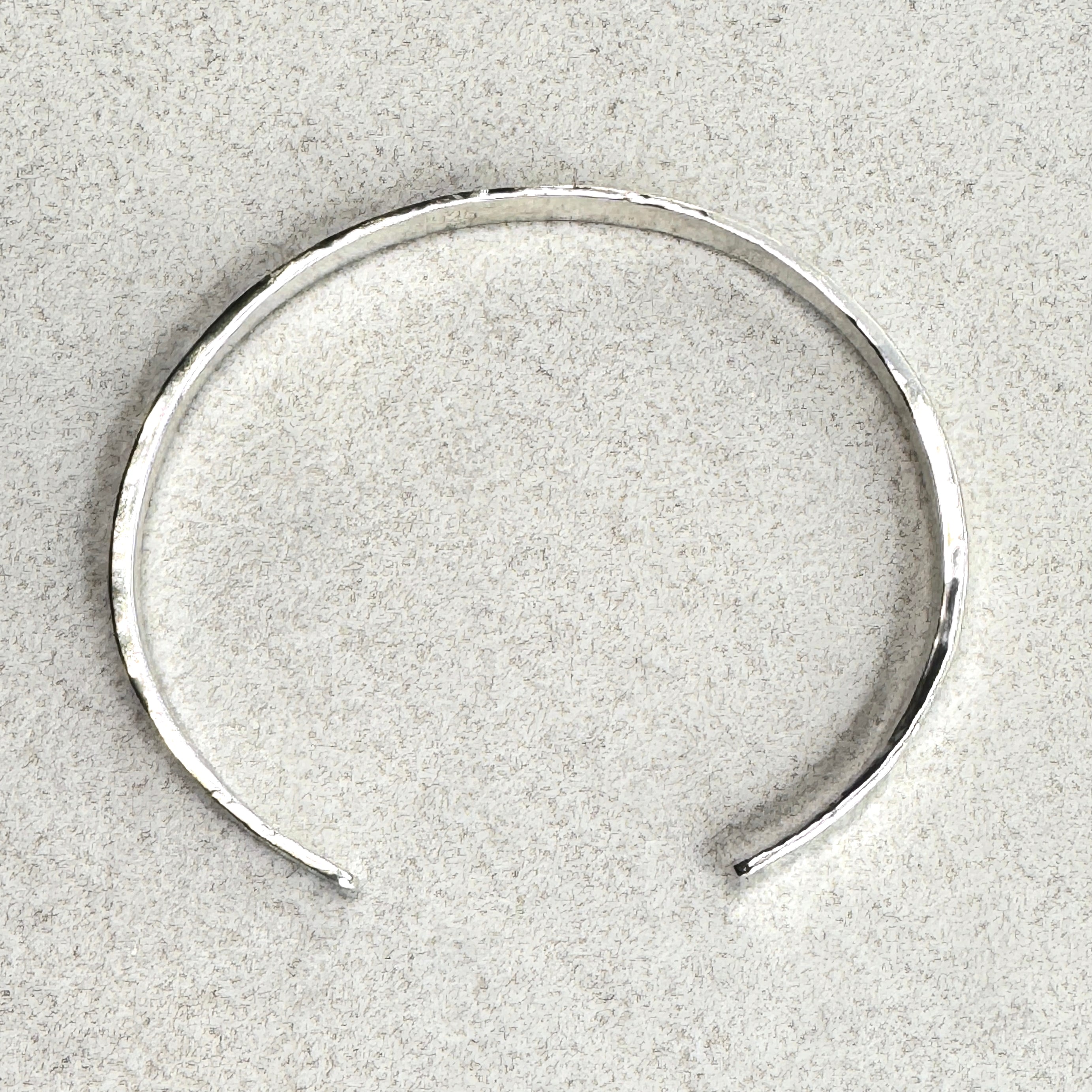 Hammered Highly Polished Sterling Silver Cuff