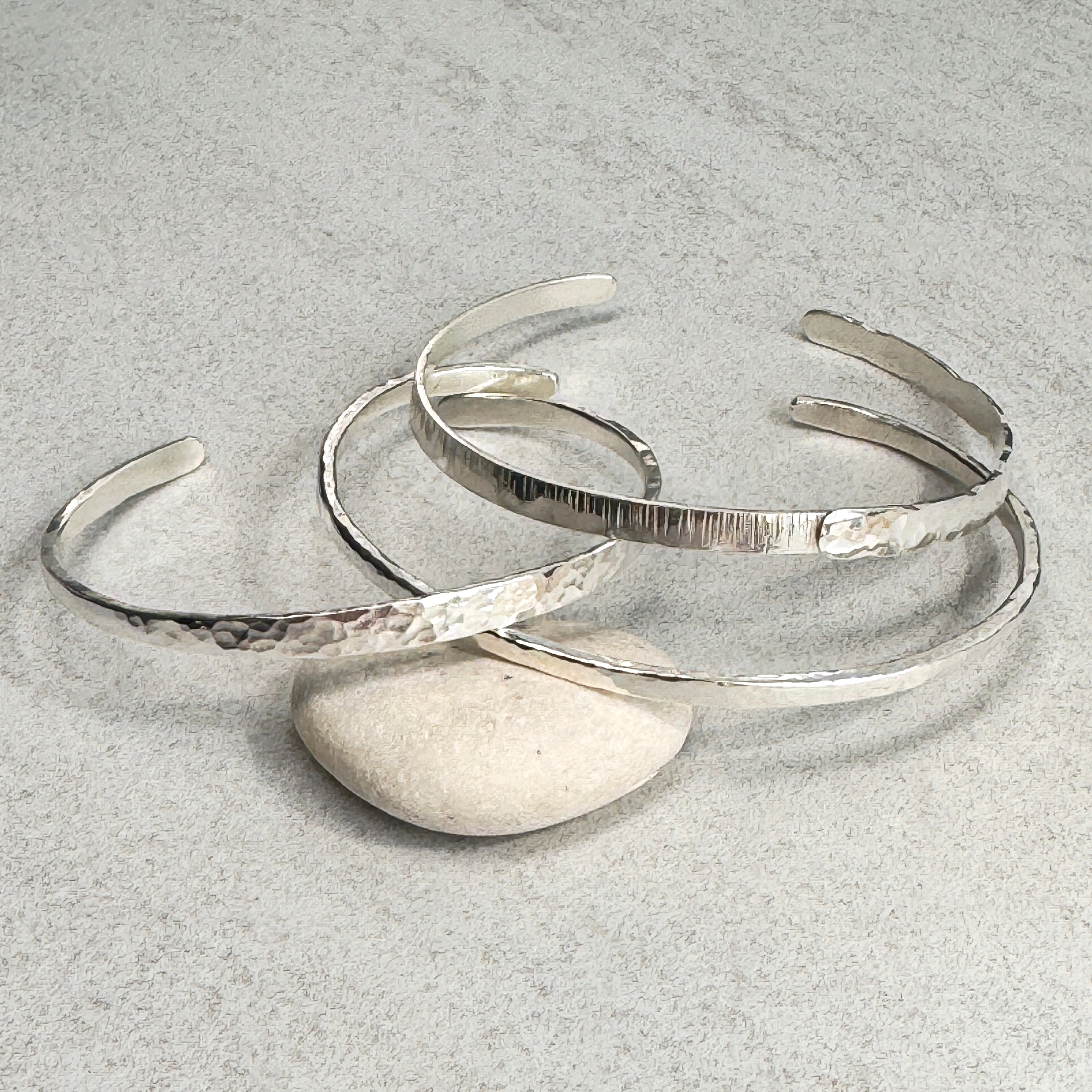 Sterling Silver Textured Stacking Cuff