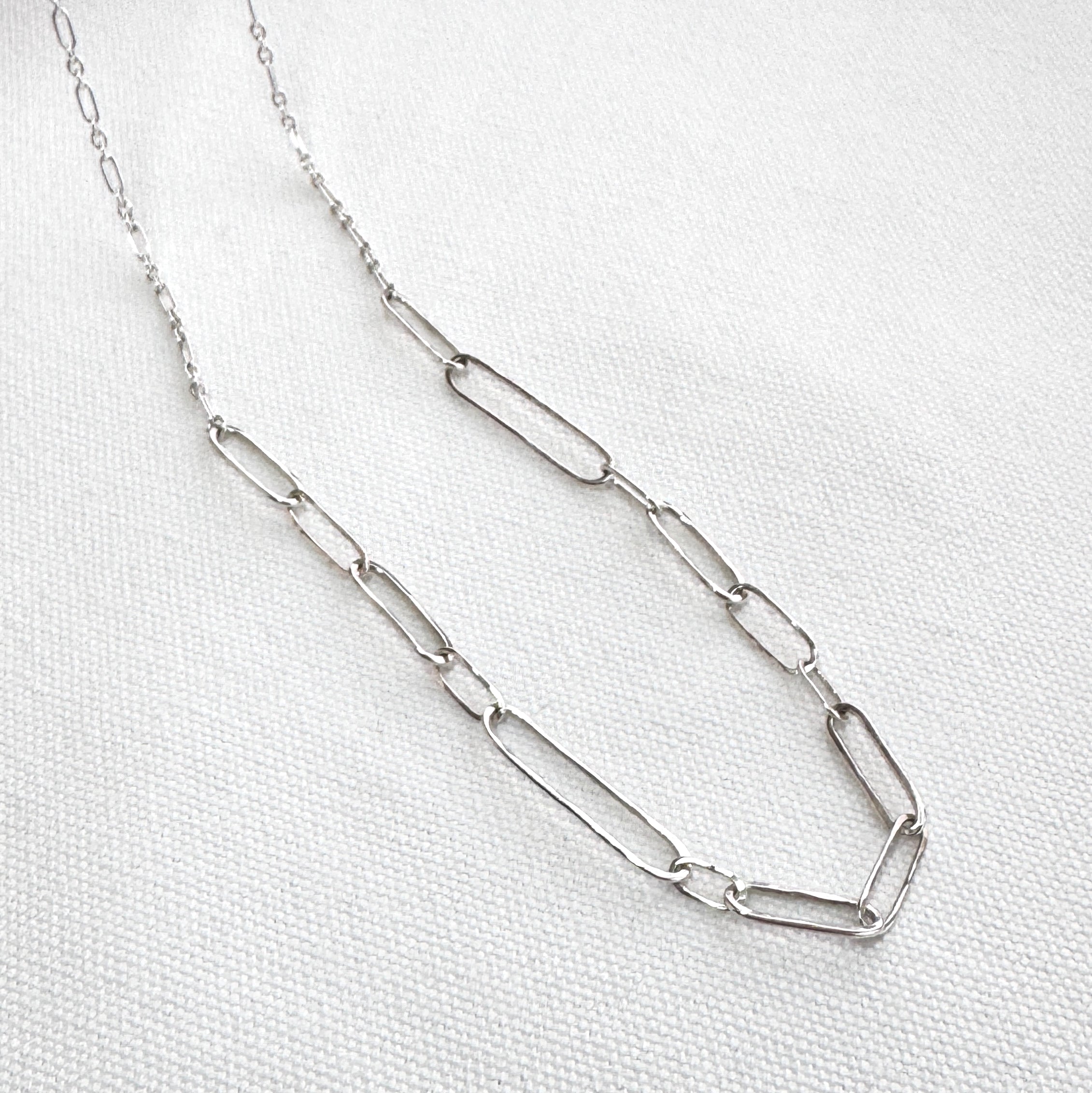 Long Sterling Silver Paperclip Necklace