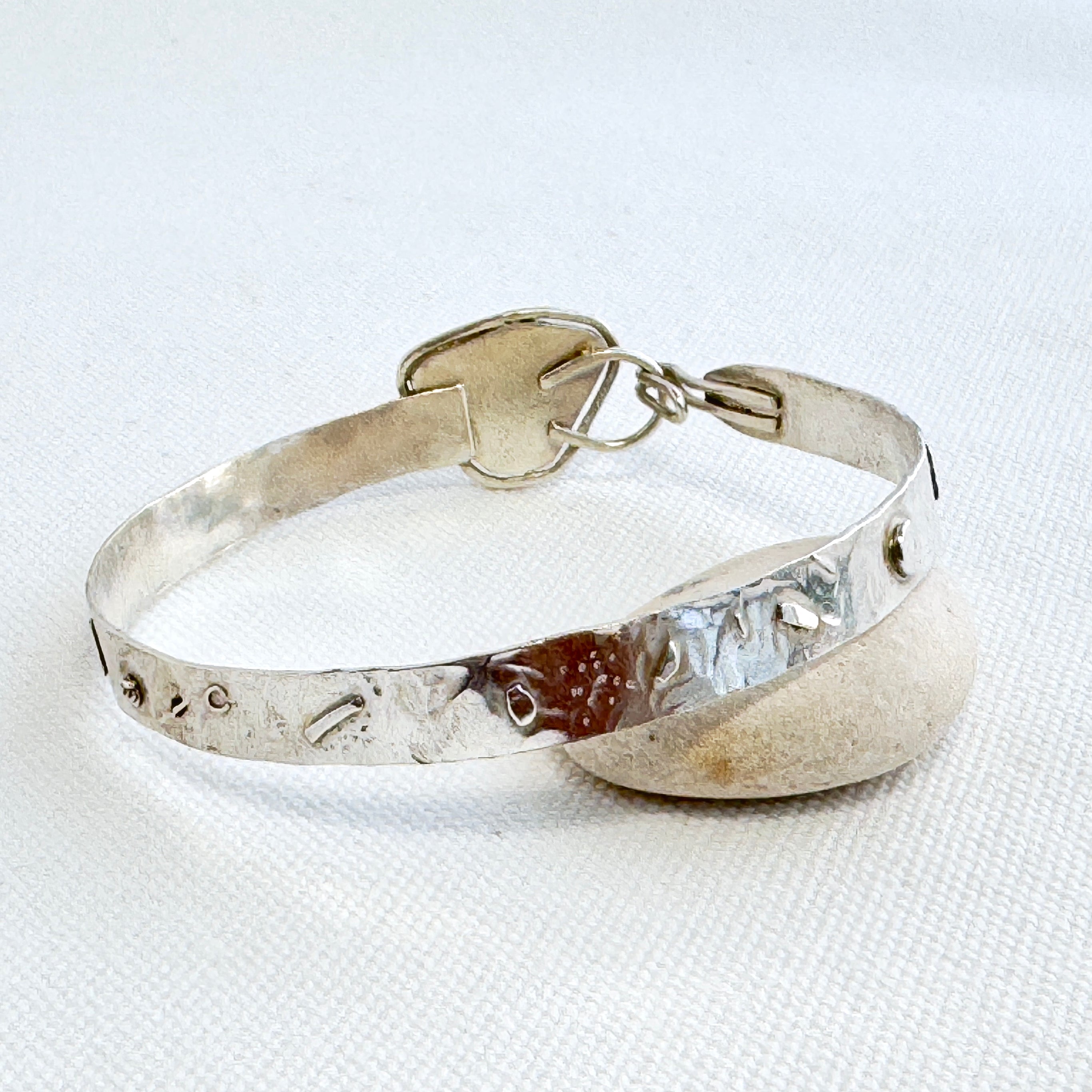 Abalone Shell Sterling Silver Bangle Bracelet