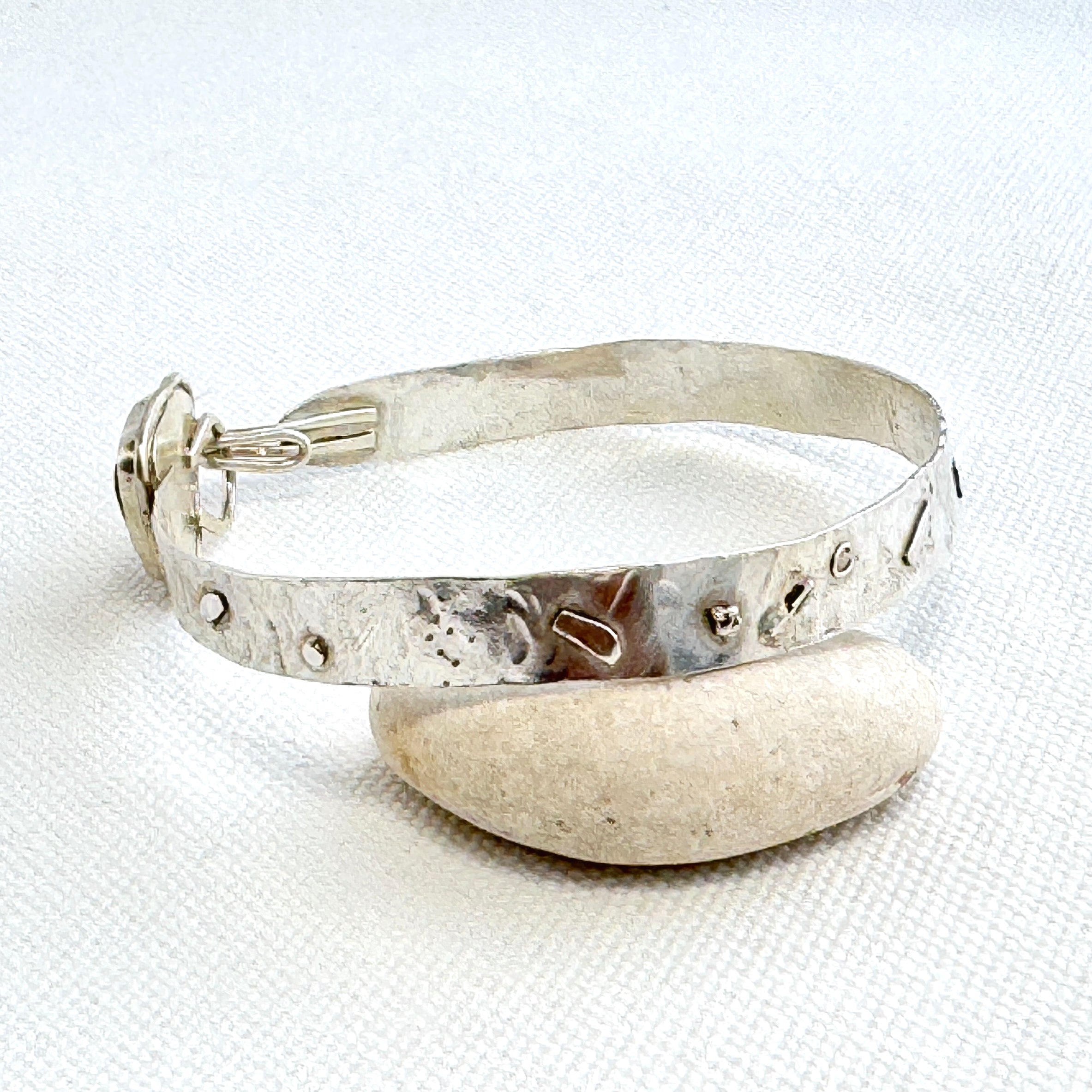 Abalone Shell Sterling Silver Bangle Bracelet
