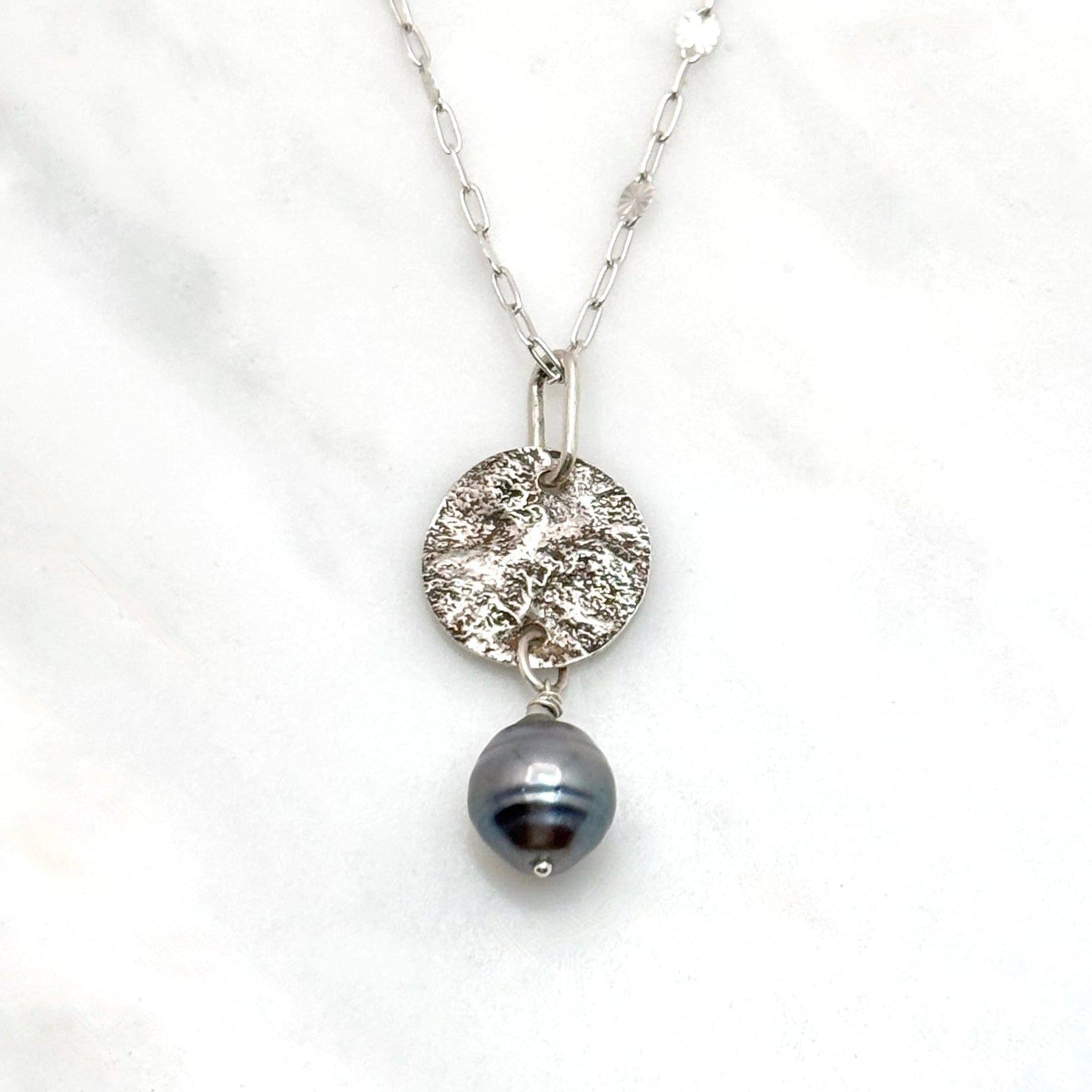 Tahitian Pearl 925 Silver Pendant Necklace