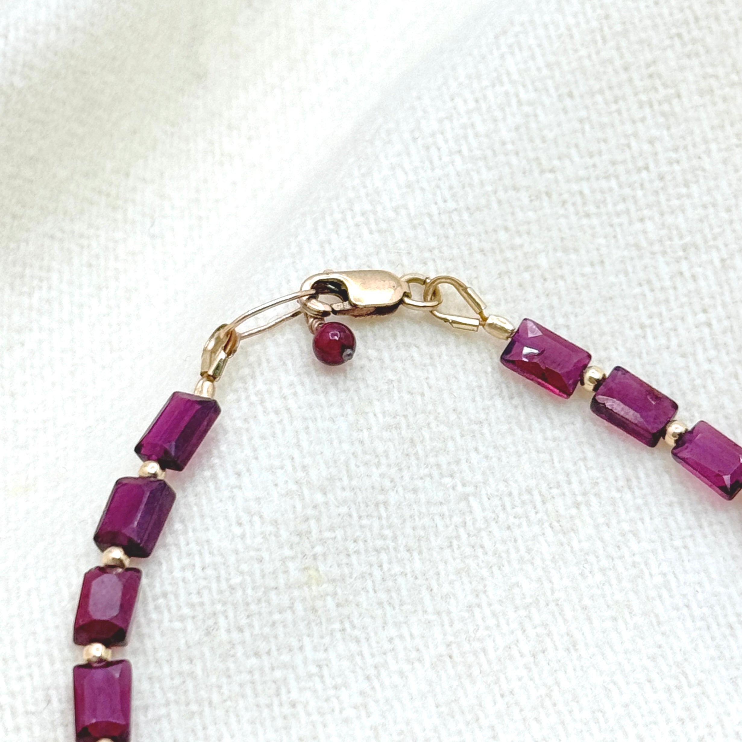 Faceted Garnet Gold-Filled Bracelet