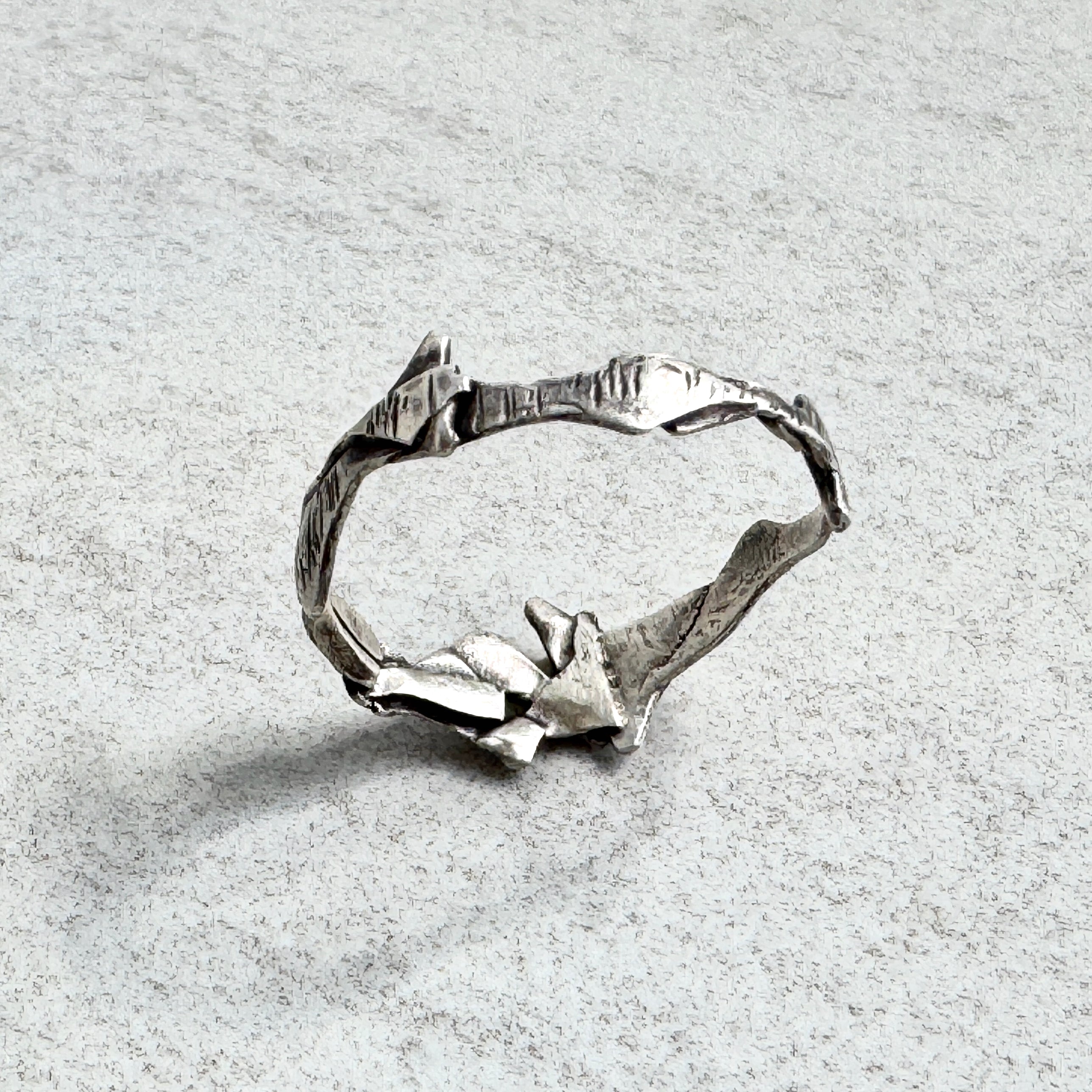 Sculpted Recycled Sterling Silver Ring Unisex