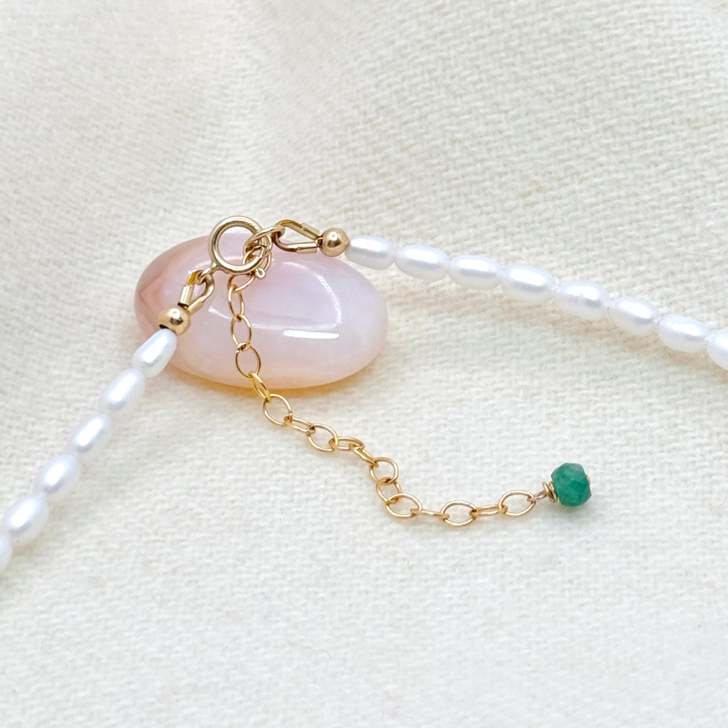 Pearl, Emerald, & Gold-Filled Accent Necklace
